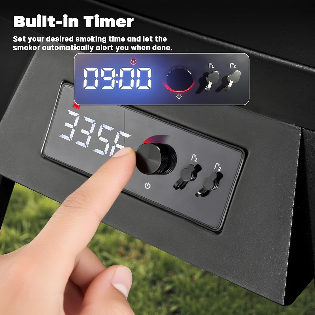 Stand Digital Electric Smoker with Cover, Max Temperature 350°F (616sq.in)