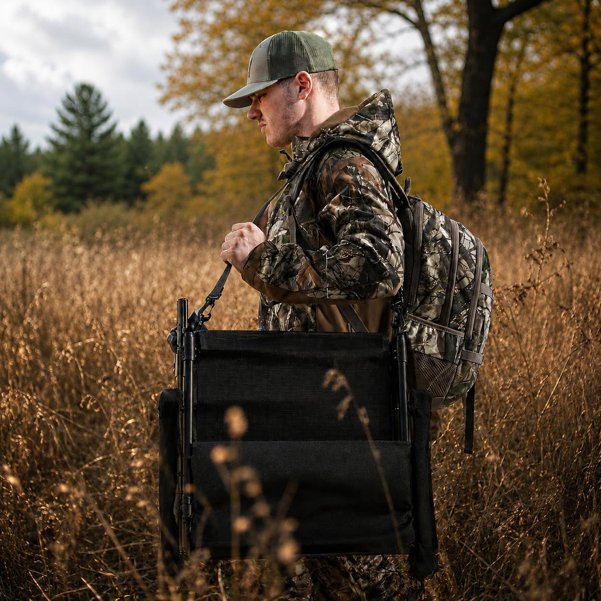 TIDEWE Hunting Chair with Seat Cover, 360° Silent Swivel Seat