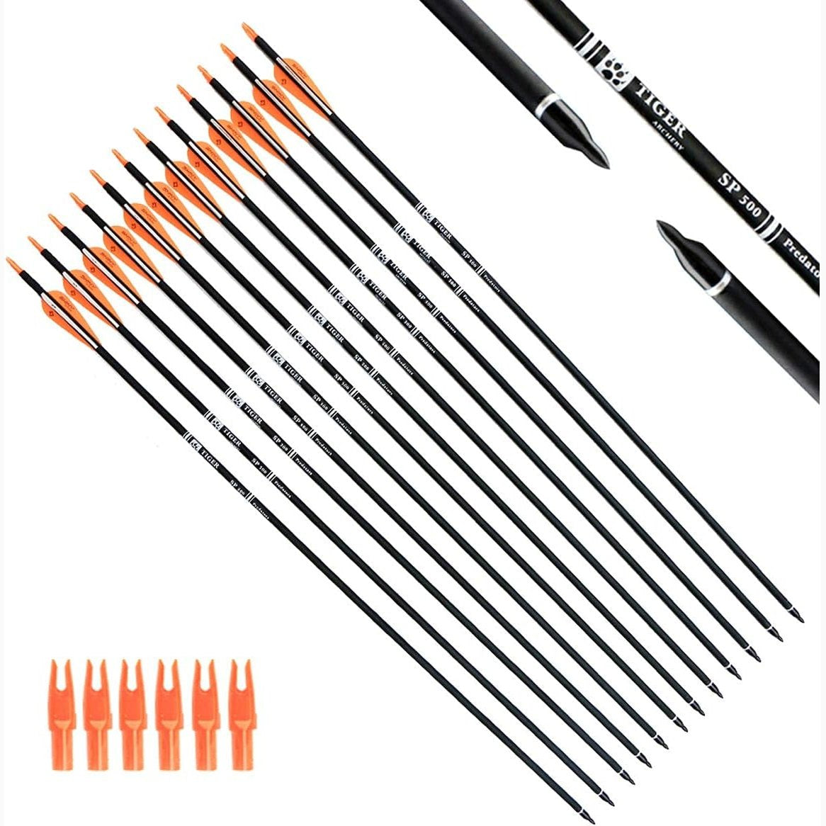 30" Carbon Arrows for Compound Recurve Bow Hunting Target