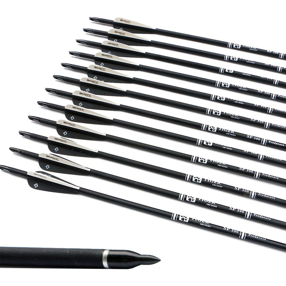 30" Carbon Arrows for Compound Recurve Bow Hunting Target