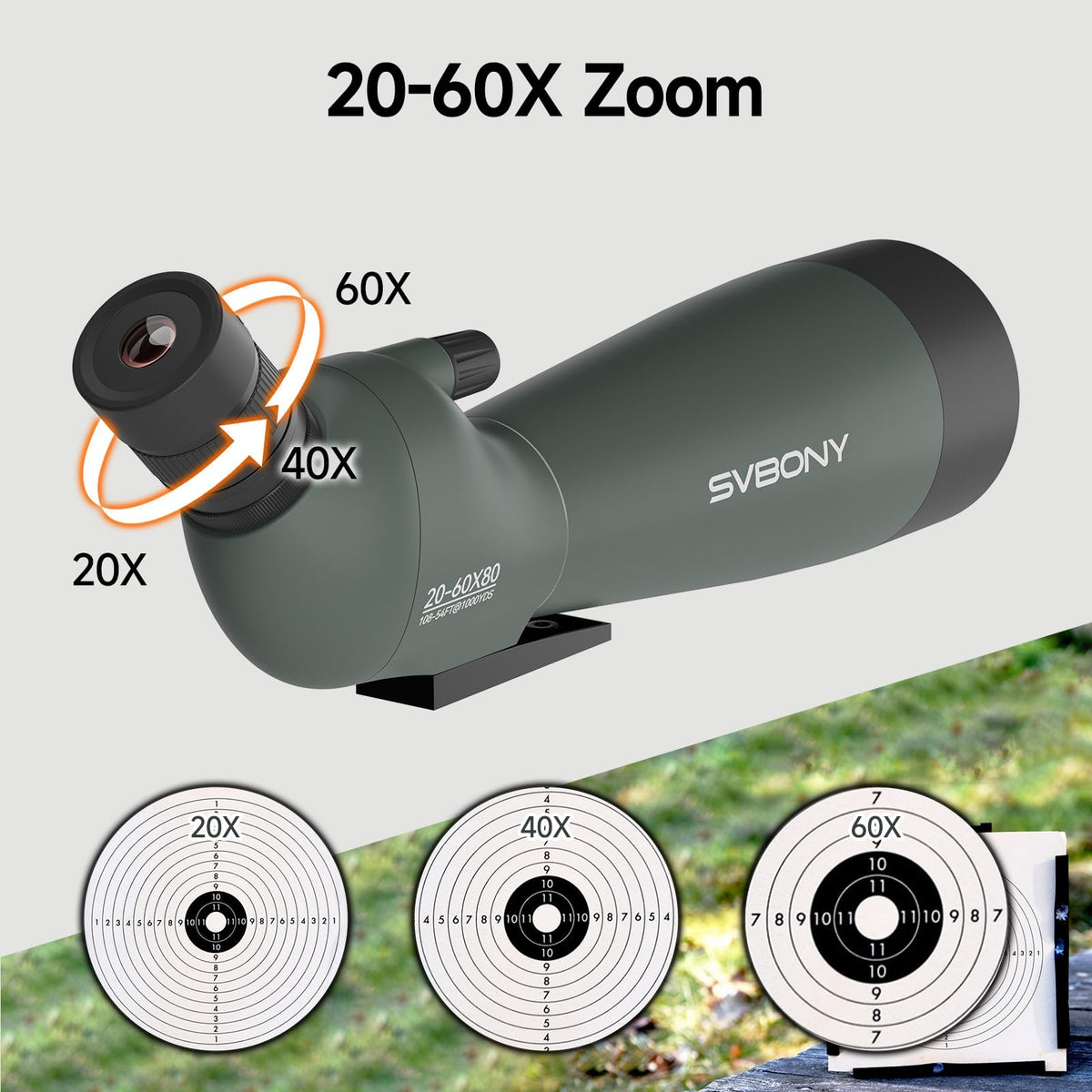 SVBONY SV28 Spotting Scope, Angled 25-75x70 with Tripod for Target Shooting