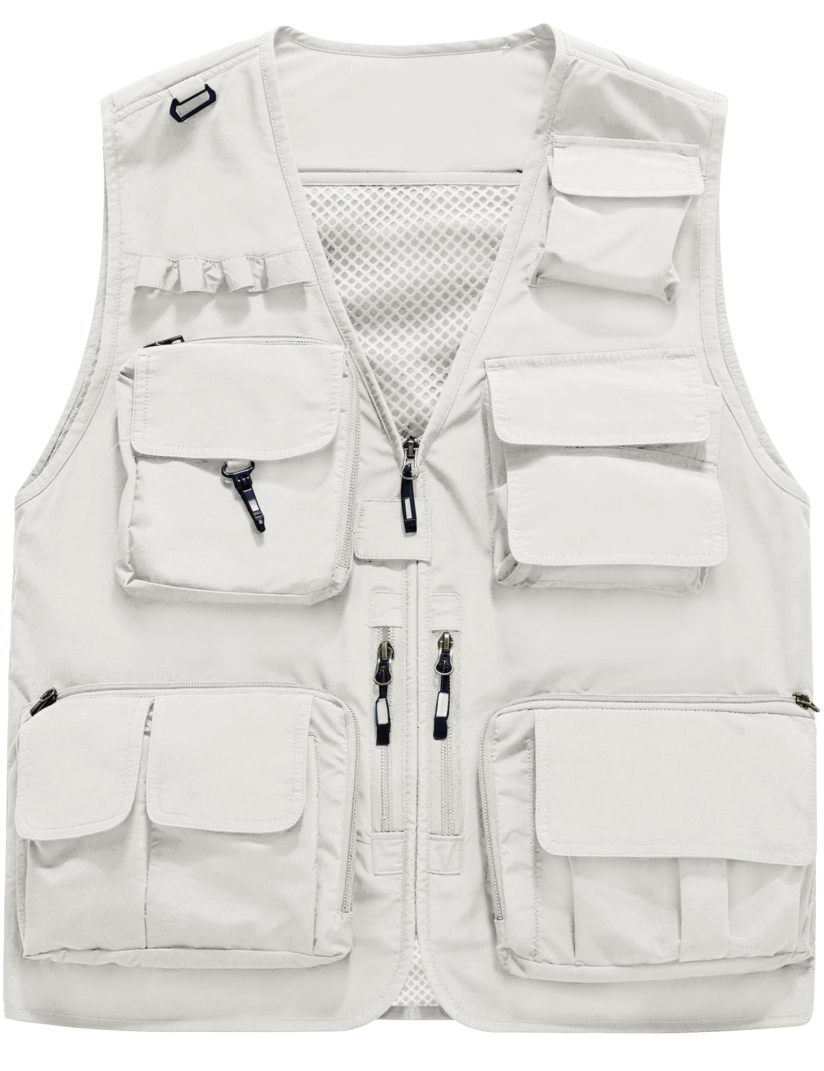 Flygo Men's Casual Lightweight Outdoor Fishing Work Safari Travel Photo Cargo Vest Jacket Multi Pockets