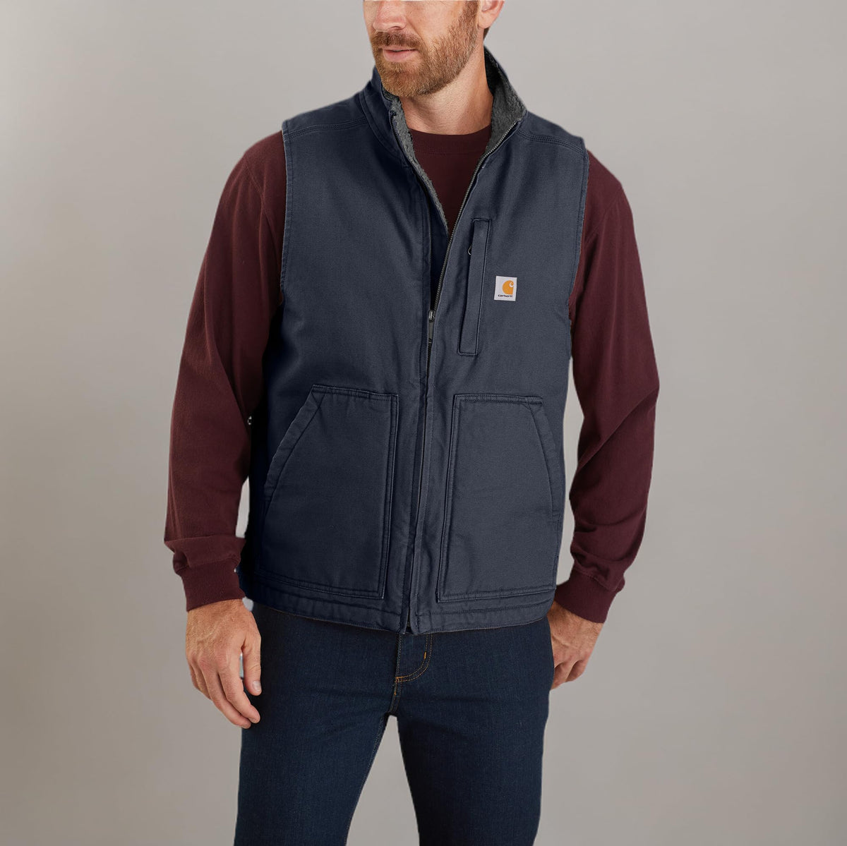 Carhartt Men's Washed Duck Mock-Neck Vest