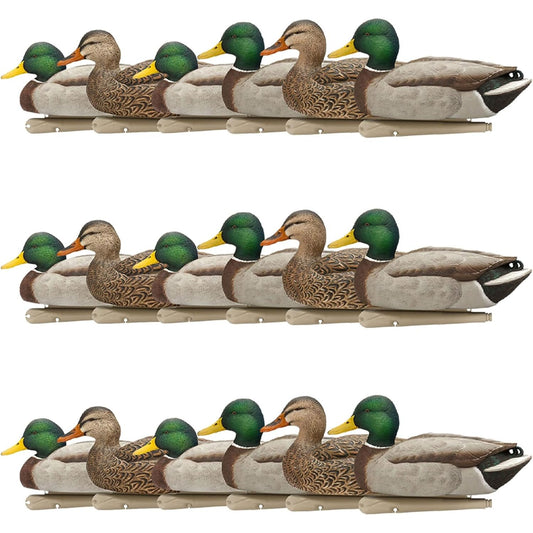 Avian-X Top Flight Open Water Mallard Duck Decoys, Ultra Realistic Floating Hunting Decoys with Weight Forward Swim Keel, Multicolor, 18 Pack