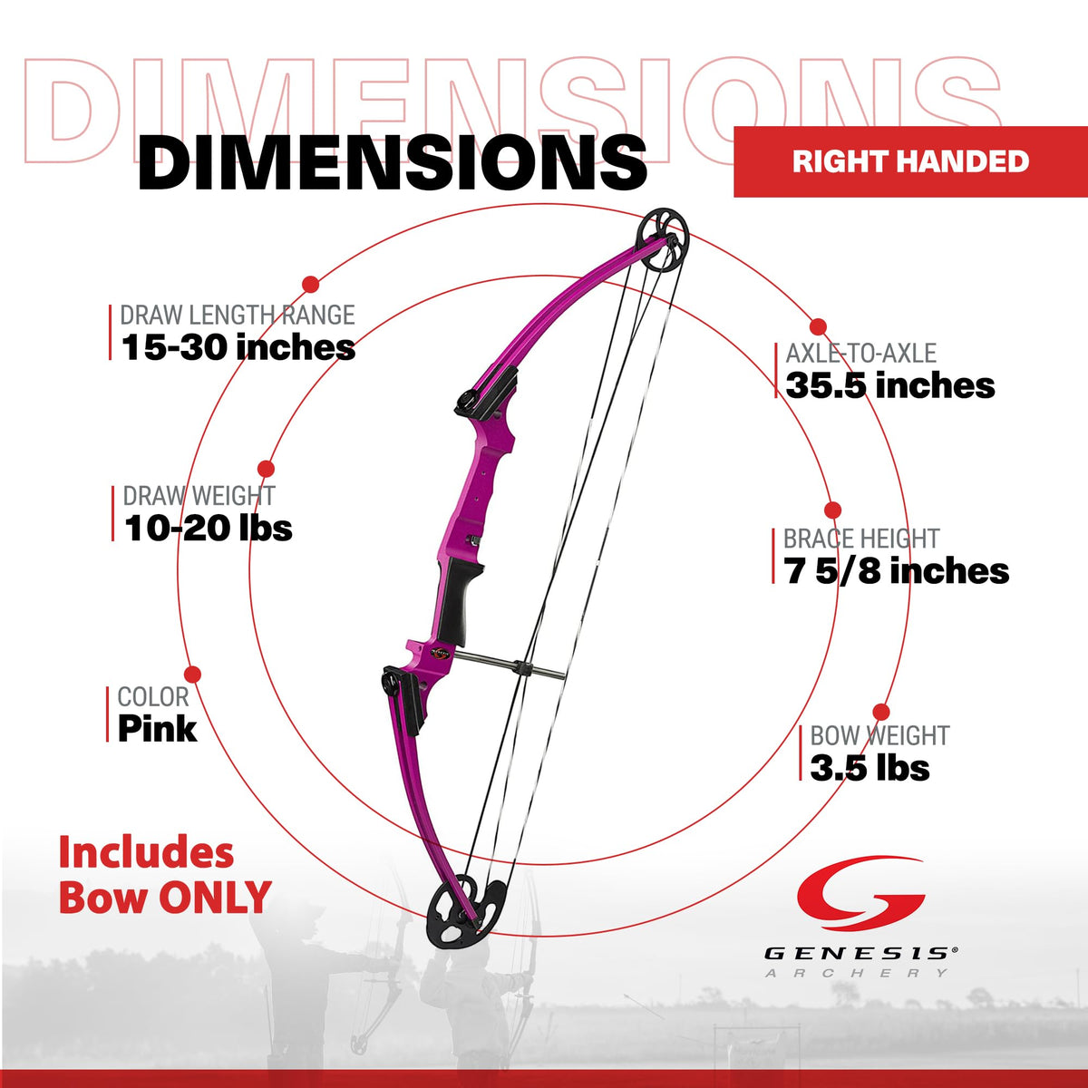 Genesis Archery Original Lightweight Compound Bow with Adjustable Aluminum Riser, 15"-30" Draw Length, 10-20 lb Draw Weight, for Kids and Adults, All Skill Levels