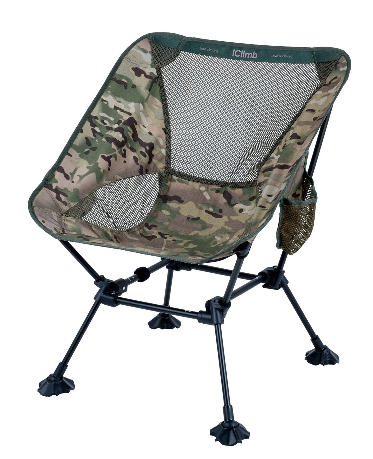 iClimb Ultralight Compact Folding Anti-Sinking Chair, Black