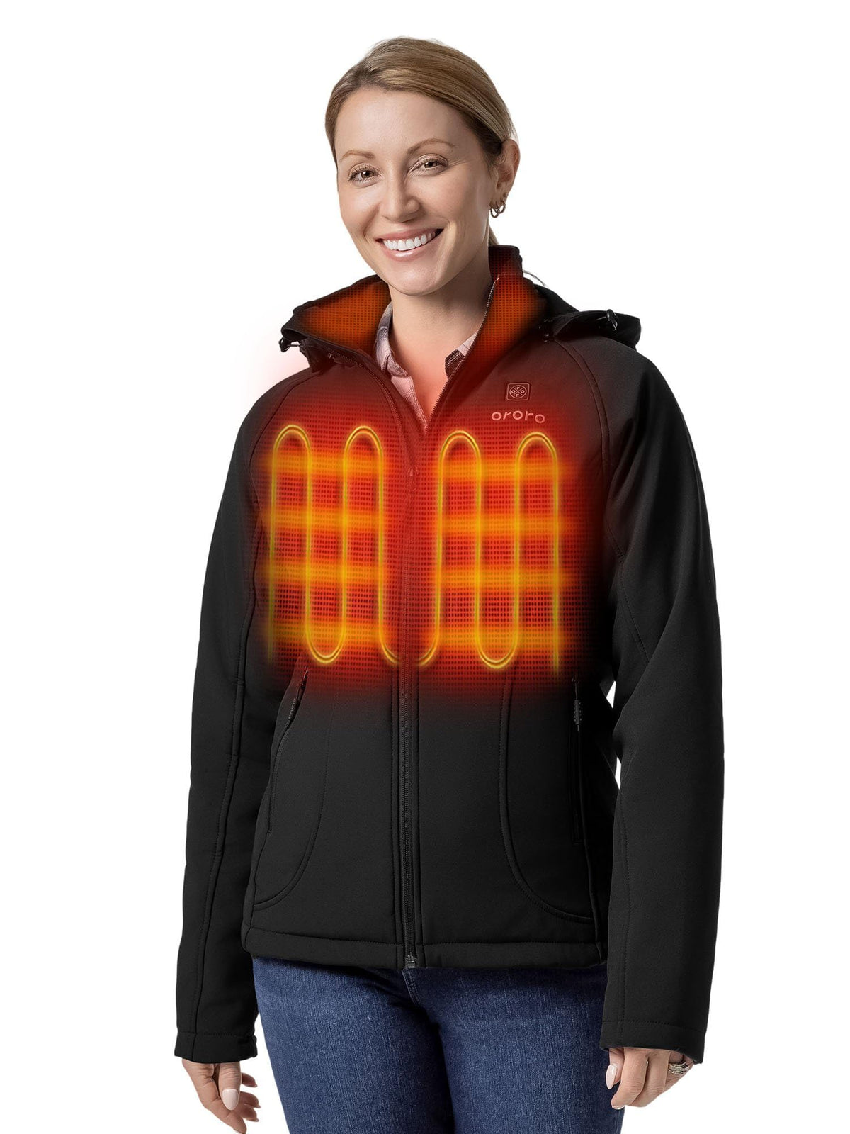ORORO Women's Classic Heated Jacket, Shell Jacket with Battery