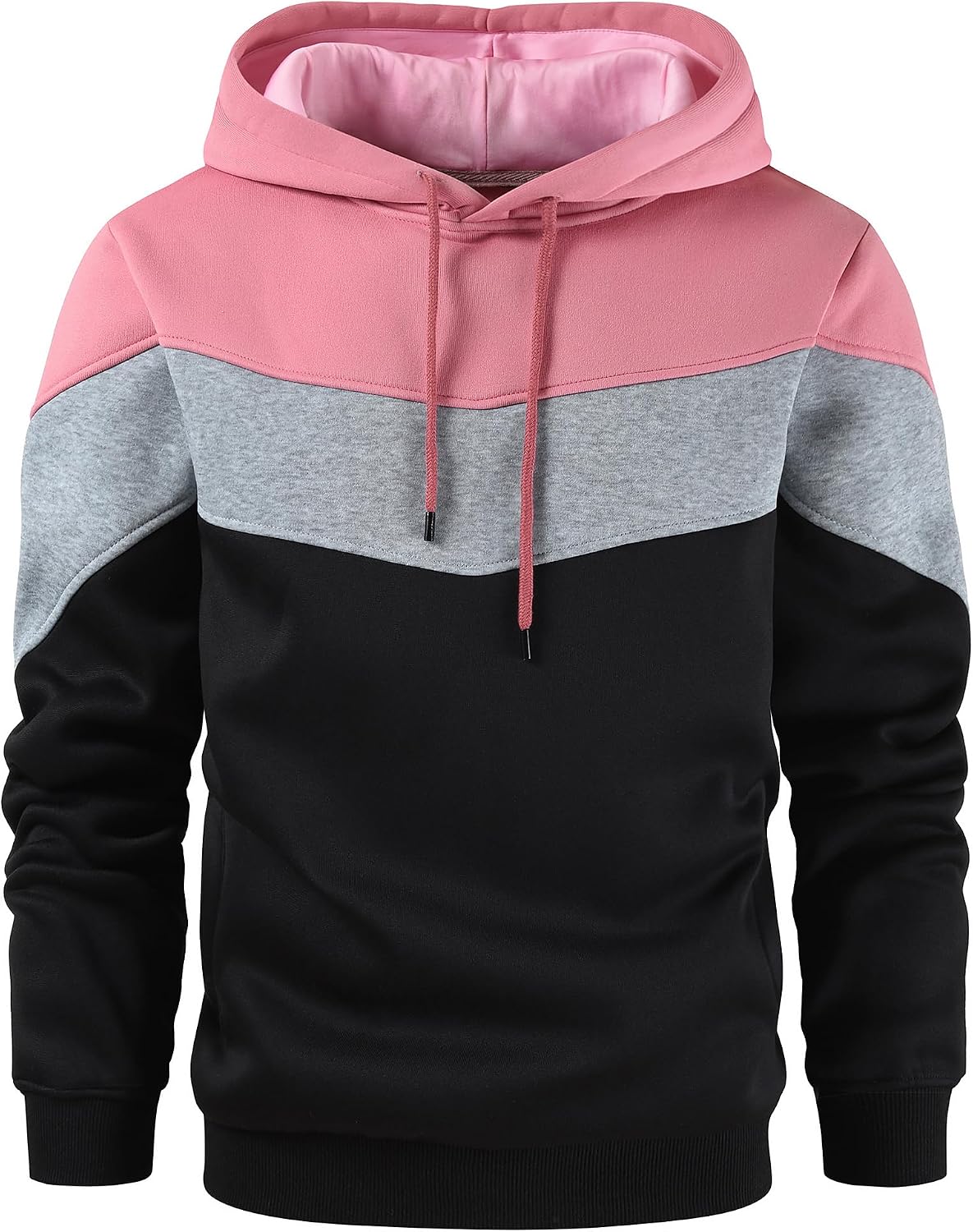 Gesean Men's Novelty Color Block Pullover Fleece Hoodie Casual Sweatshirt