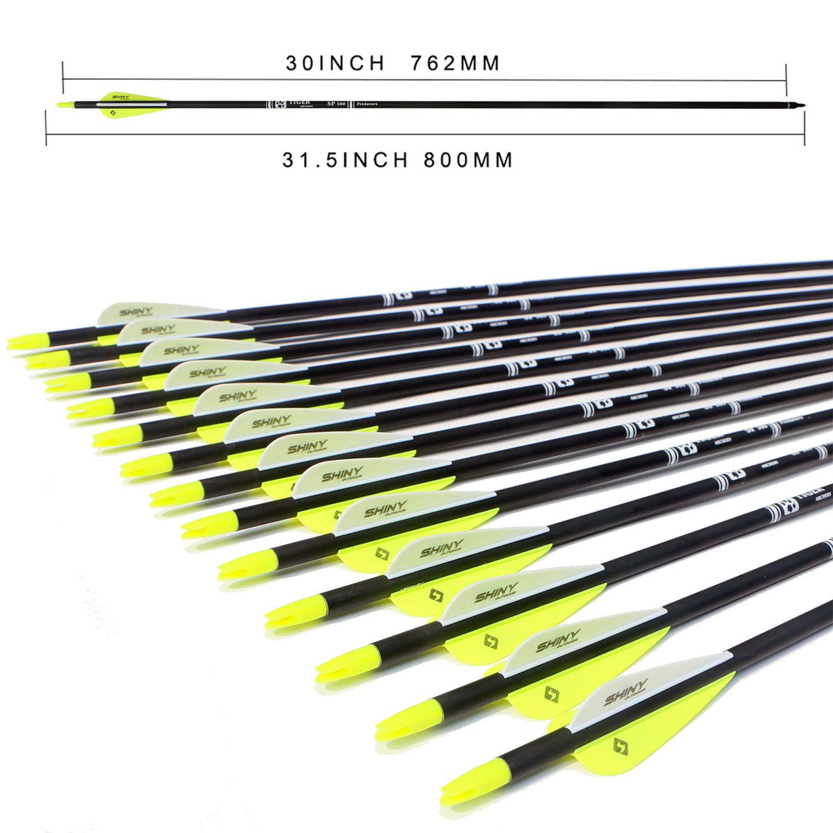 30" Carbon Arrows for Compound Recurve Bow Hunting Target