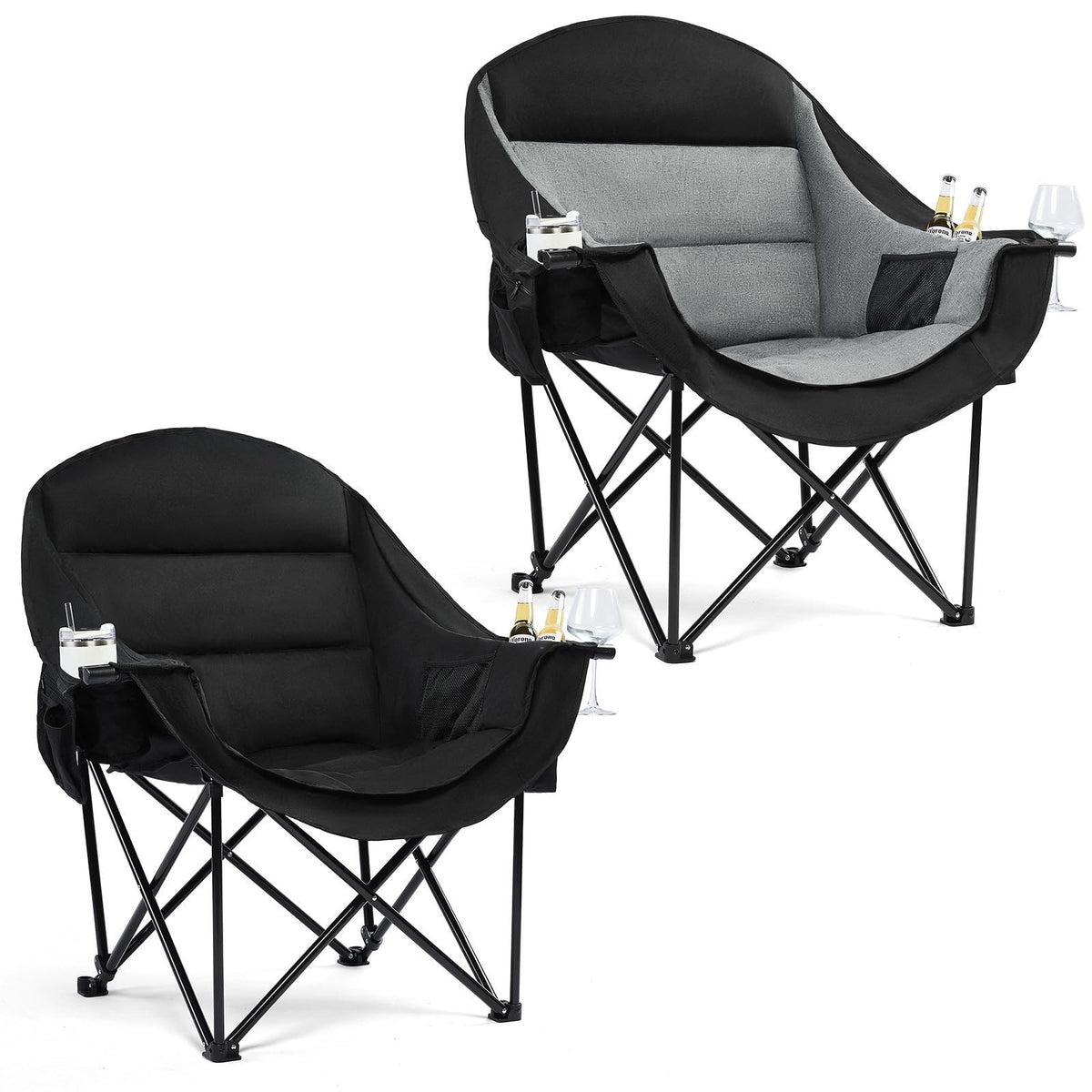 Heated Oversized Camping Chair - Heavy Duty Padded Comfy Warm Outdoor Chair