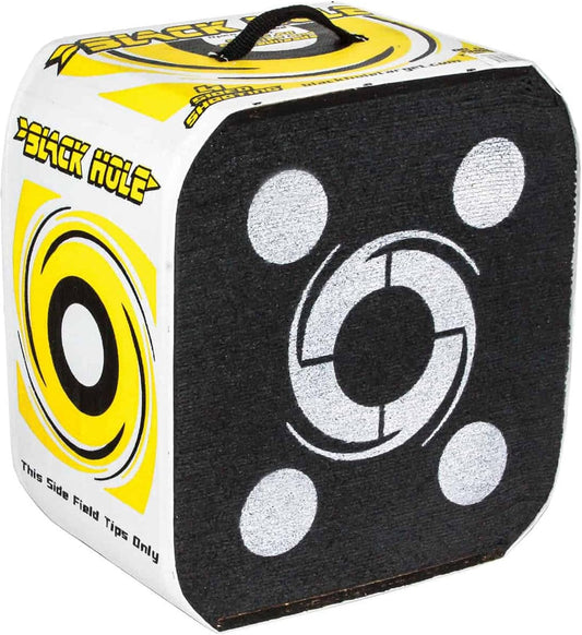 Black Hole 4-Sided Archery Target, Uses Friction Not Force to Stop All Field Points and Broadheads, Open-Face Layered Design, Lightweight and Carry Strap for Portability