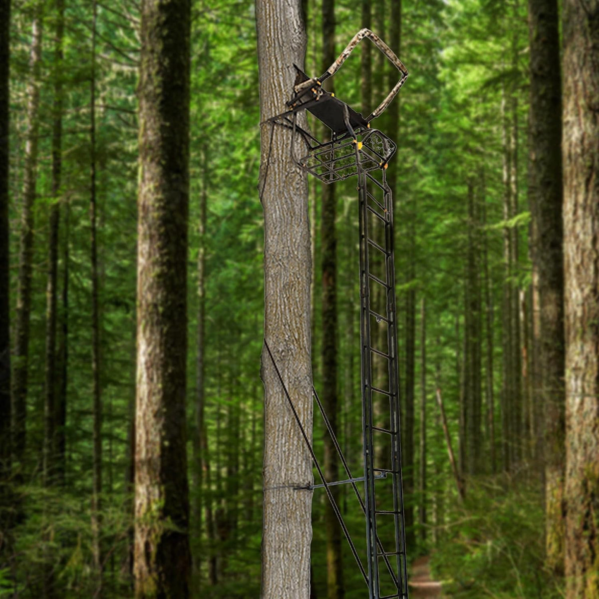 Muddy Outdoor Hunting Climbing Ladder, Tree Stand with Flex-Tek Seat and Steel Frame