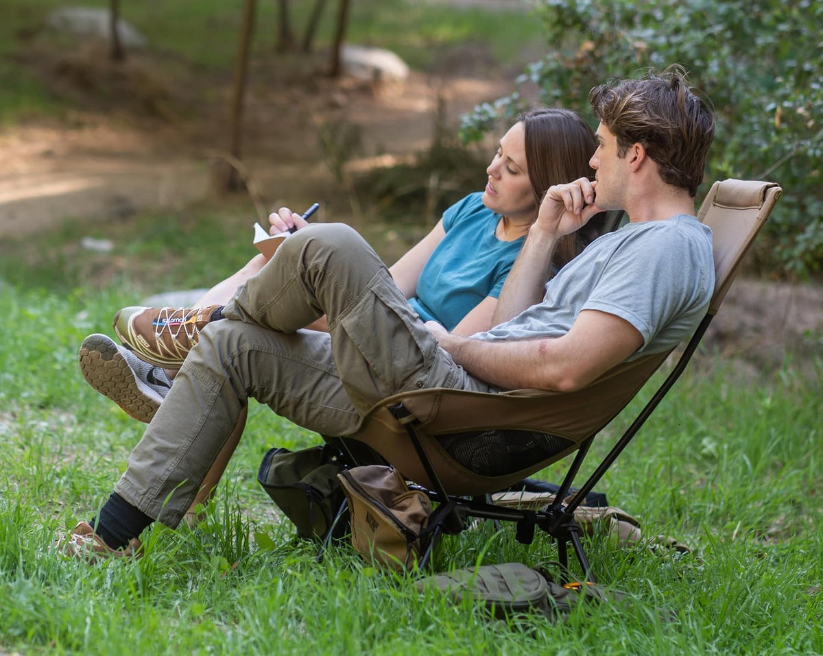 MARCHWAY Lightweight High Back Folding Camping Chair with Head Support