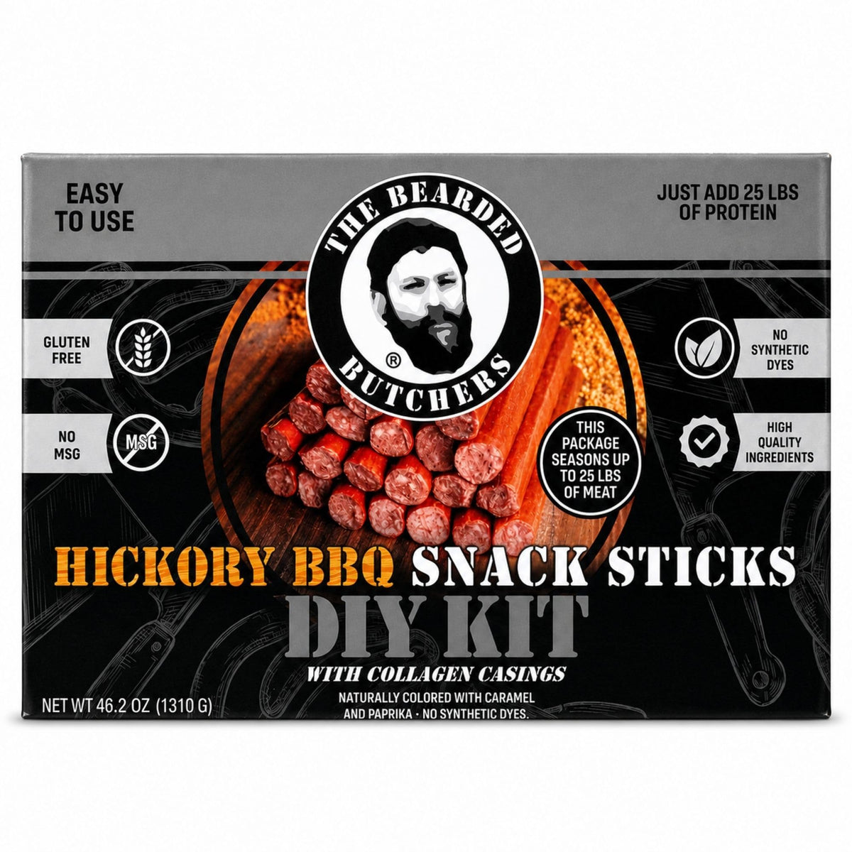 Bearded Butchers Original Snack Stick Seasoning Kit with Casings & Cure