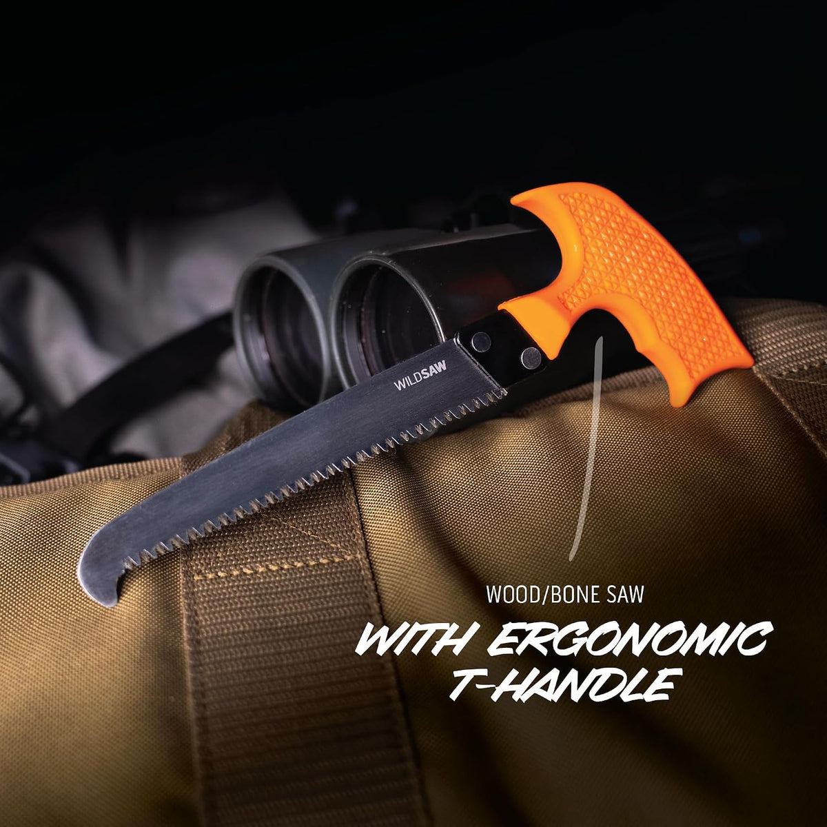 OUTDOOR EDGE WildGuide 4-Piece Hunting Knife Set & Field Dressing Kit | Featuring Razor-Sharp Caping Blade, Gut-Hook Skinning Knife, Bone Saw, in a Camo Nylon Belt Sheath | Butcher Knife Set for Deer