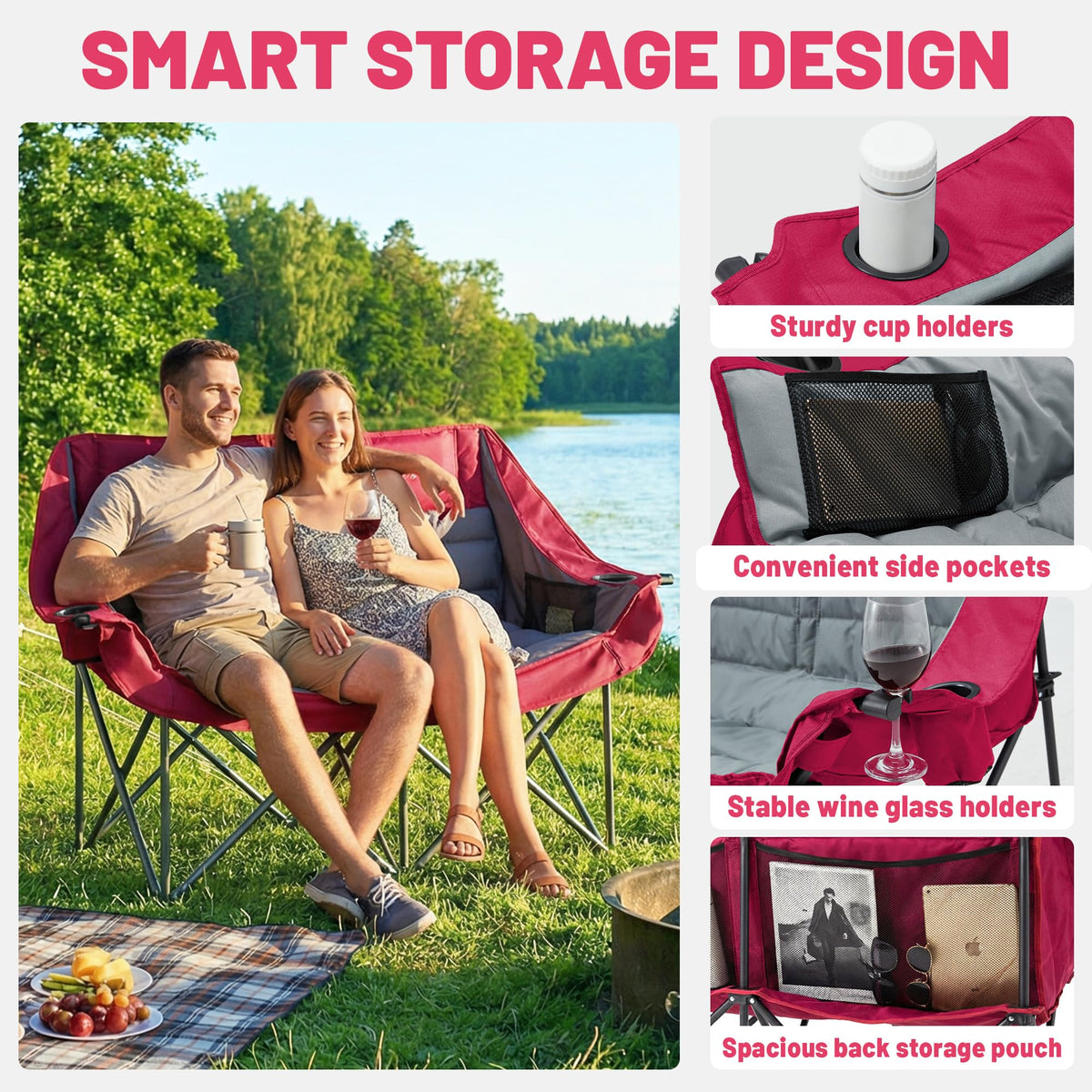 Youtanic Oversized Camping Chair, Portable Folding Camping Chairs