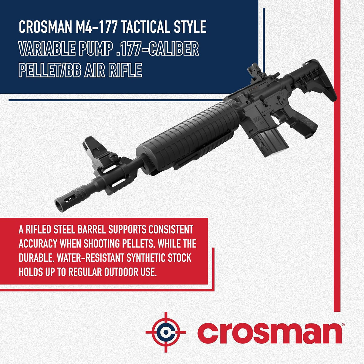 Crosman M4-177 Tactical Style Variable Pump .177-Caliber Pellet/BB Air Rifle Series