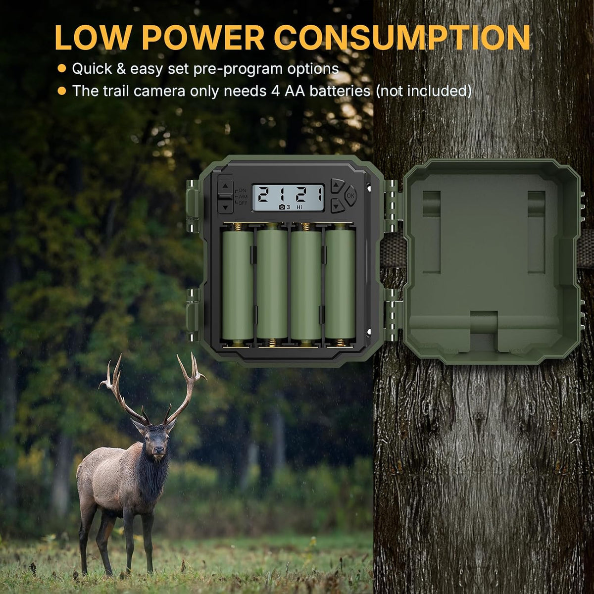 WOSPORTS Mini Trail Camera 30MP 1080P HD Game Camera with Night Vision Motion Activated Waterproof,Trail Cam with Fast Trigger Time for Outdoor Wildlife Monitoring