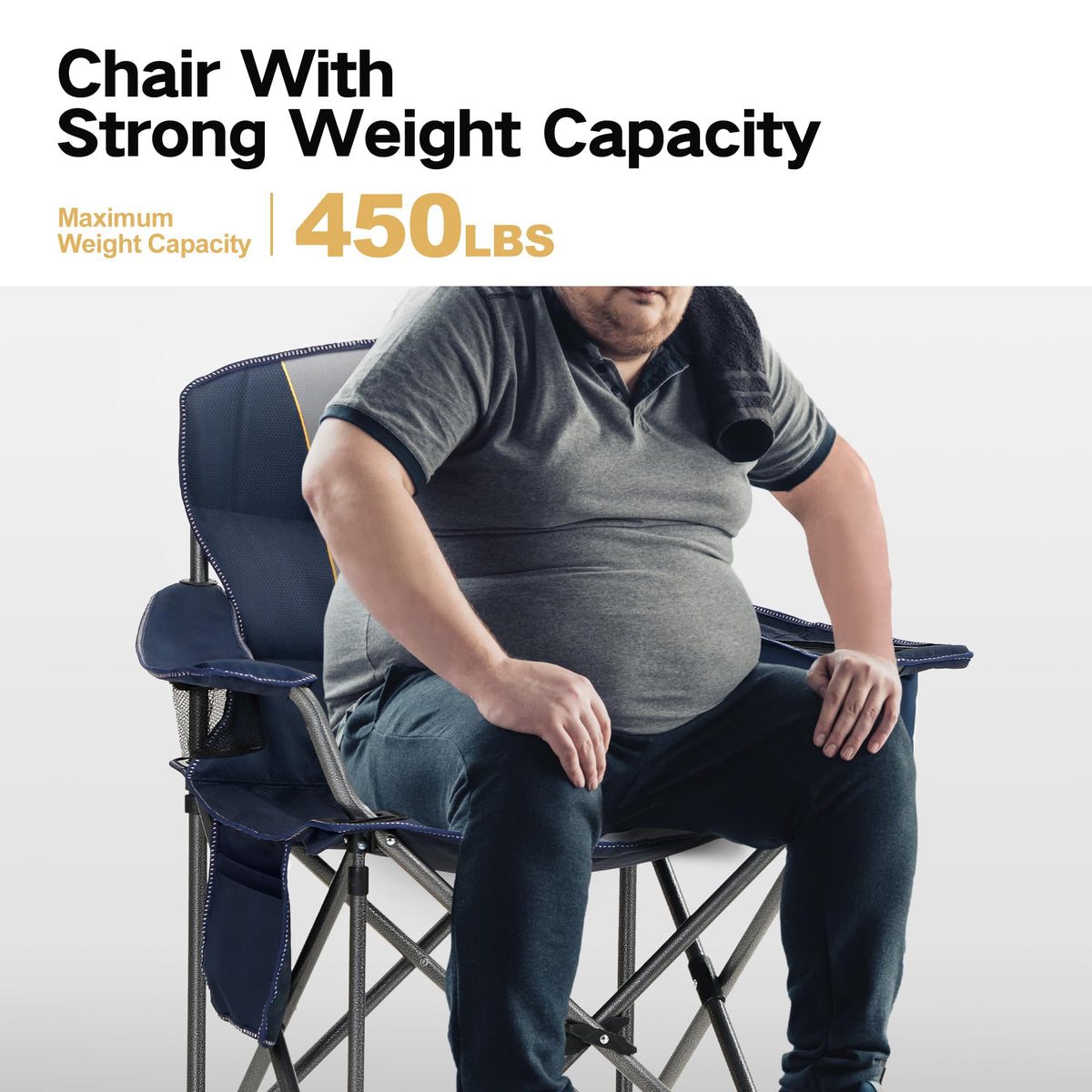 ALPHA CAMP Oversized Fully Padded Camping Chairs with Lumbar Support