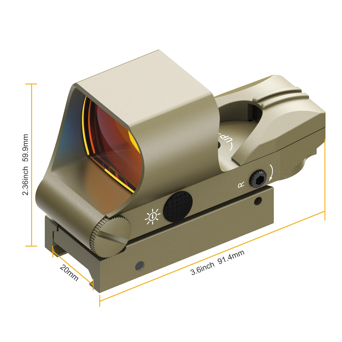 Feyachi Reflex Sight, Multiple Reticle System Red Dot Sight with Picatinny Rail Mount, Absolute Co-Witness