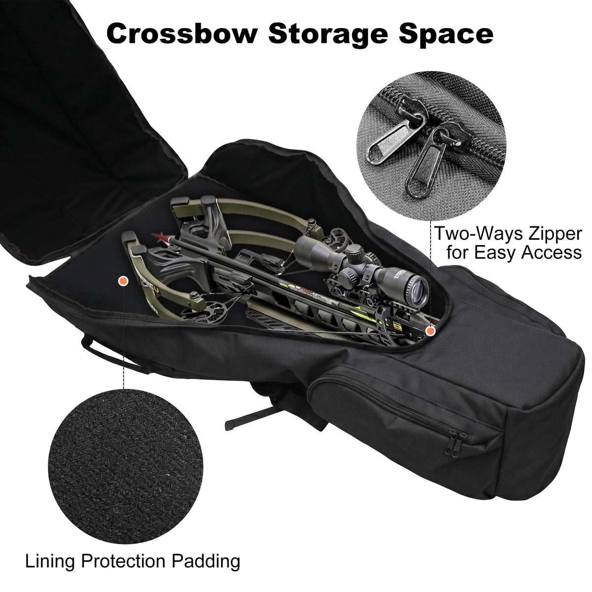 MYDAYS Soft Crossbow Case, Narrow-limb Crossbows Backpack, Soft Shell Padded Archery Gear Bag, Water Resistant Narrow Archery Bow Carrier Bag for Outdoor Hunting Shooting