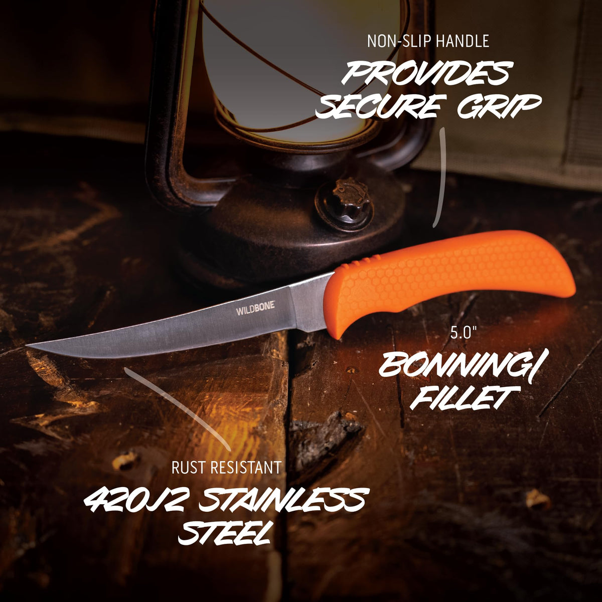 OUTDOOR EDGE WildGuide 4-Piece Hunting Knife Set & Field Dressing Kit | Featuring Razor-Sharp Caping Blade, Gut-Hook Skinning Knife, Bone Saw, in a Camo Nylon Belt Sheath | Butcher Knife Set for Deer