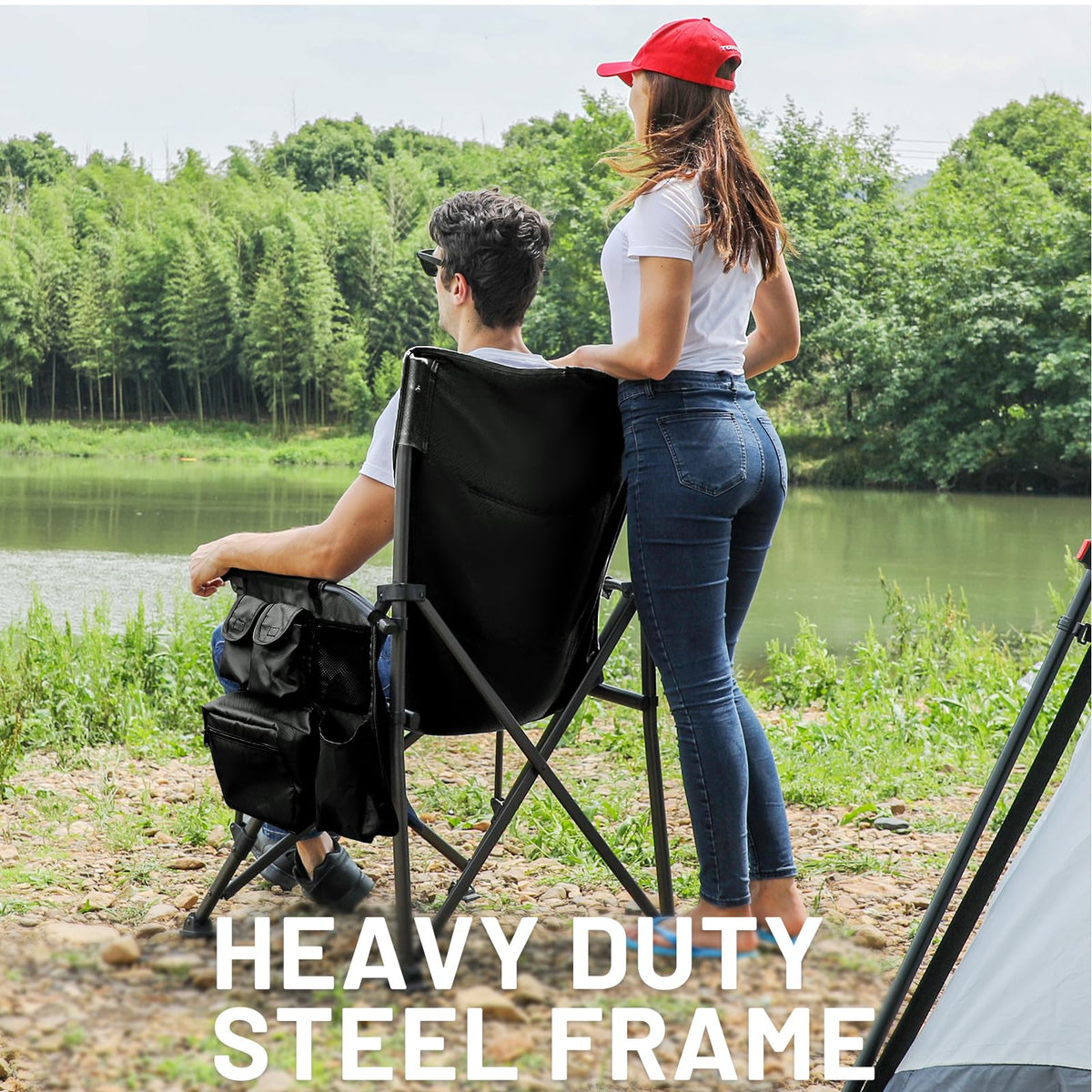 TIMBER RIDGE Oversized Folding Camping Chair High Back 500lbs