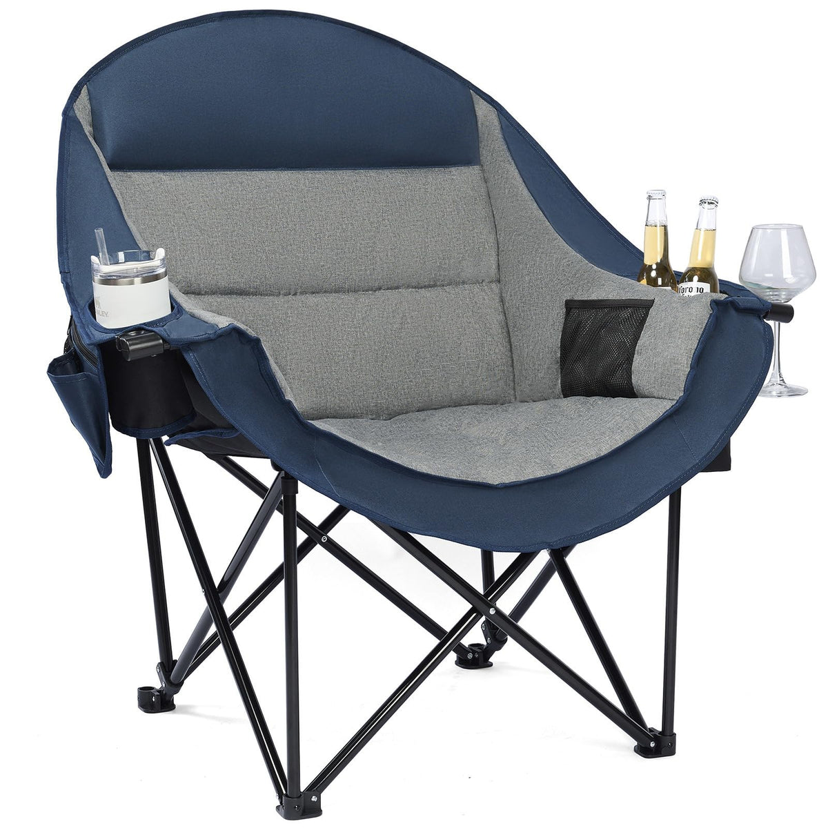 Heated Oversized Camping Chair - Heavy Duty Padded Comfy Warm Outdoor Chair