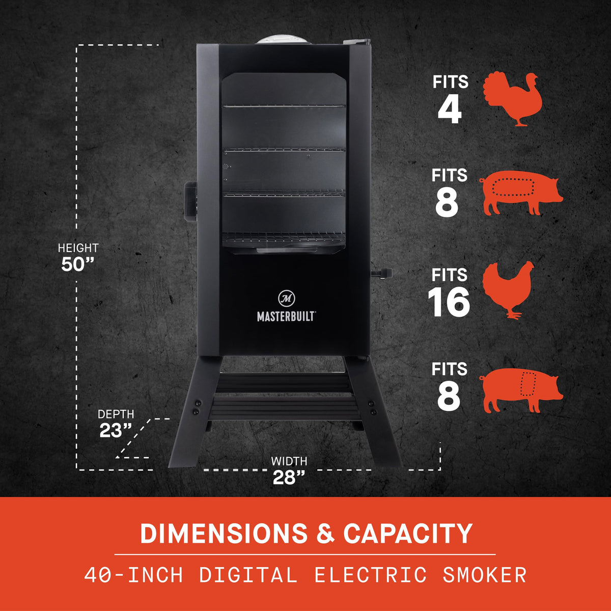 Masterbuilt® 30-inch Digital Electric Vertical BBQ Smoker with Side Wood Chip Loader, Chrome Racks and 710 Cooking Square Inches in Black, Model MB20071117
