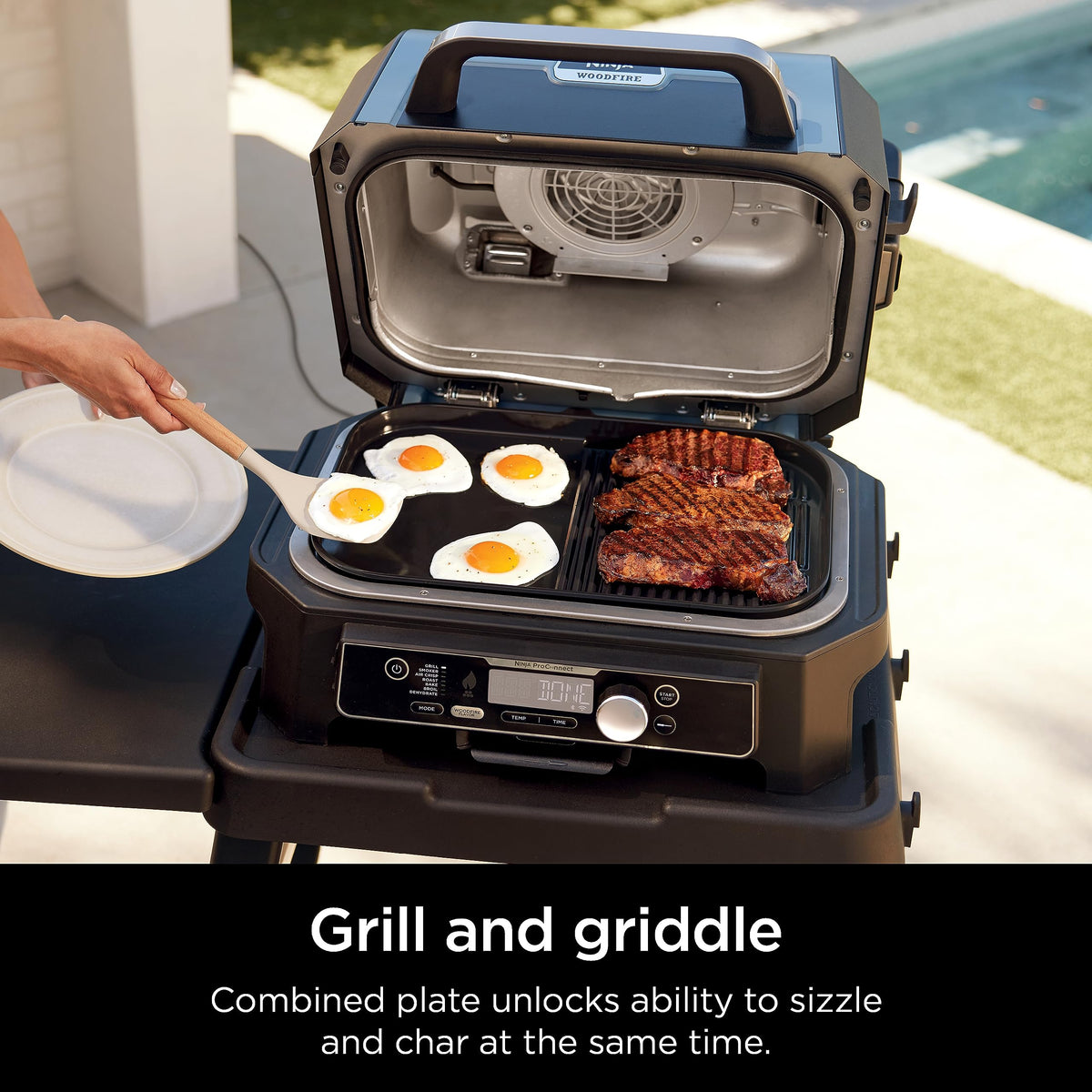 Ninja Woodfire ProConnect Premium XL Outdoor Grill & Smoker, Black & Gold