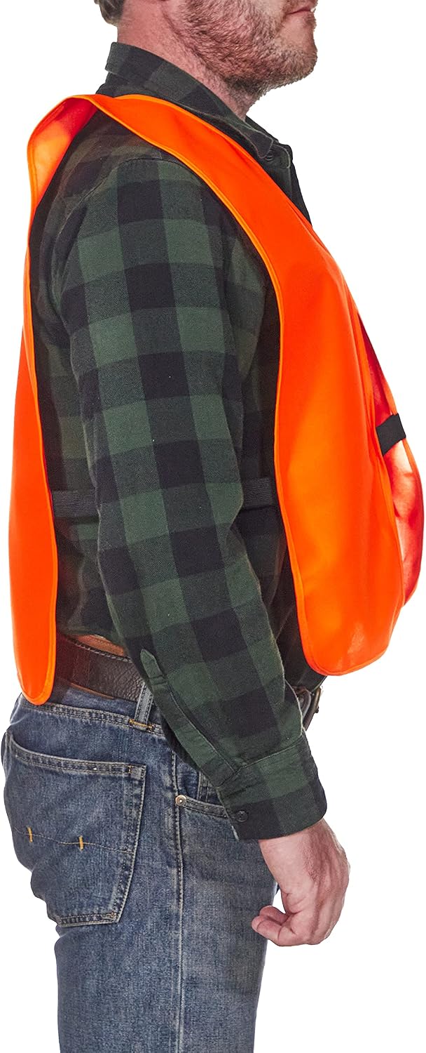 Allen Company Adult Blaze Orange Hunting Vest with a Hook and Loop Closure-High-Visibility Saftey Gear for Men and Women