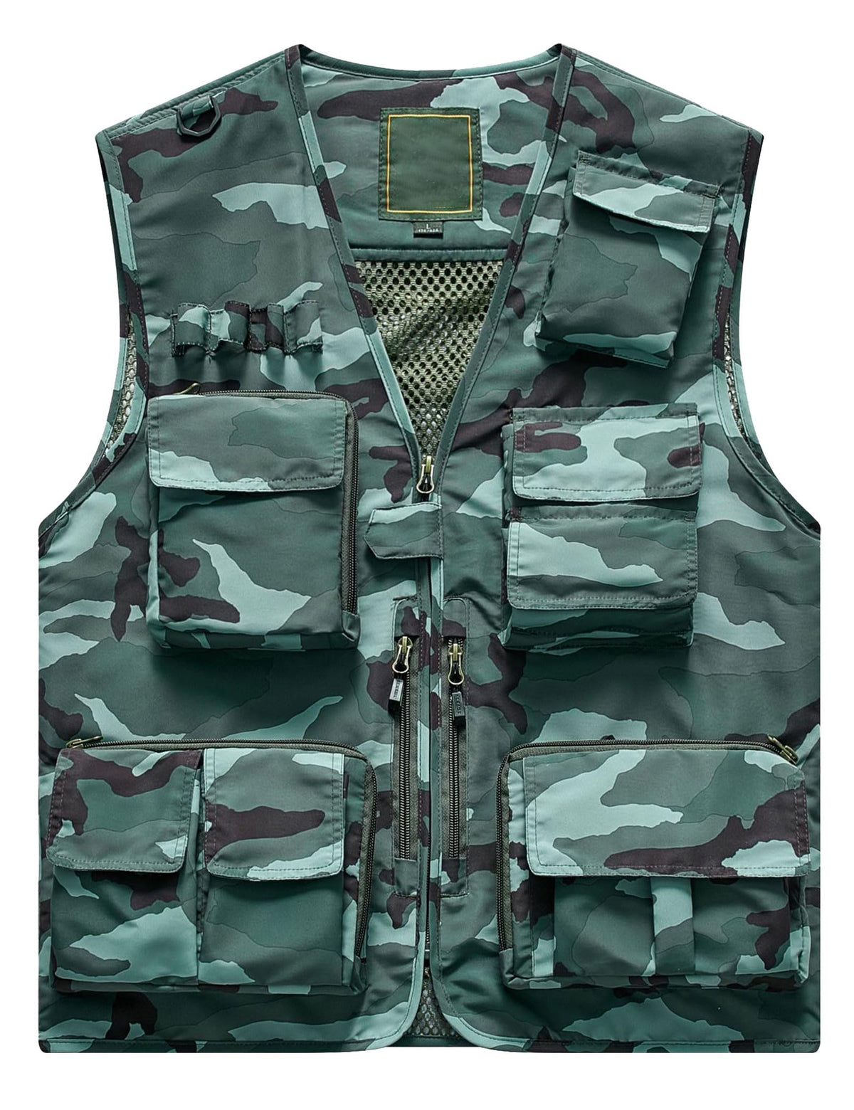 Flygo Men's Casual Lightweight Outdoor Fishing Work Safari Travel Photo Cargo Vest Jacket Multi Pockets