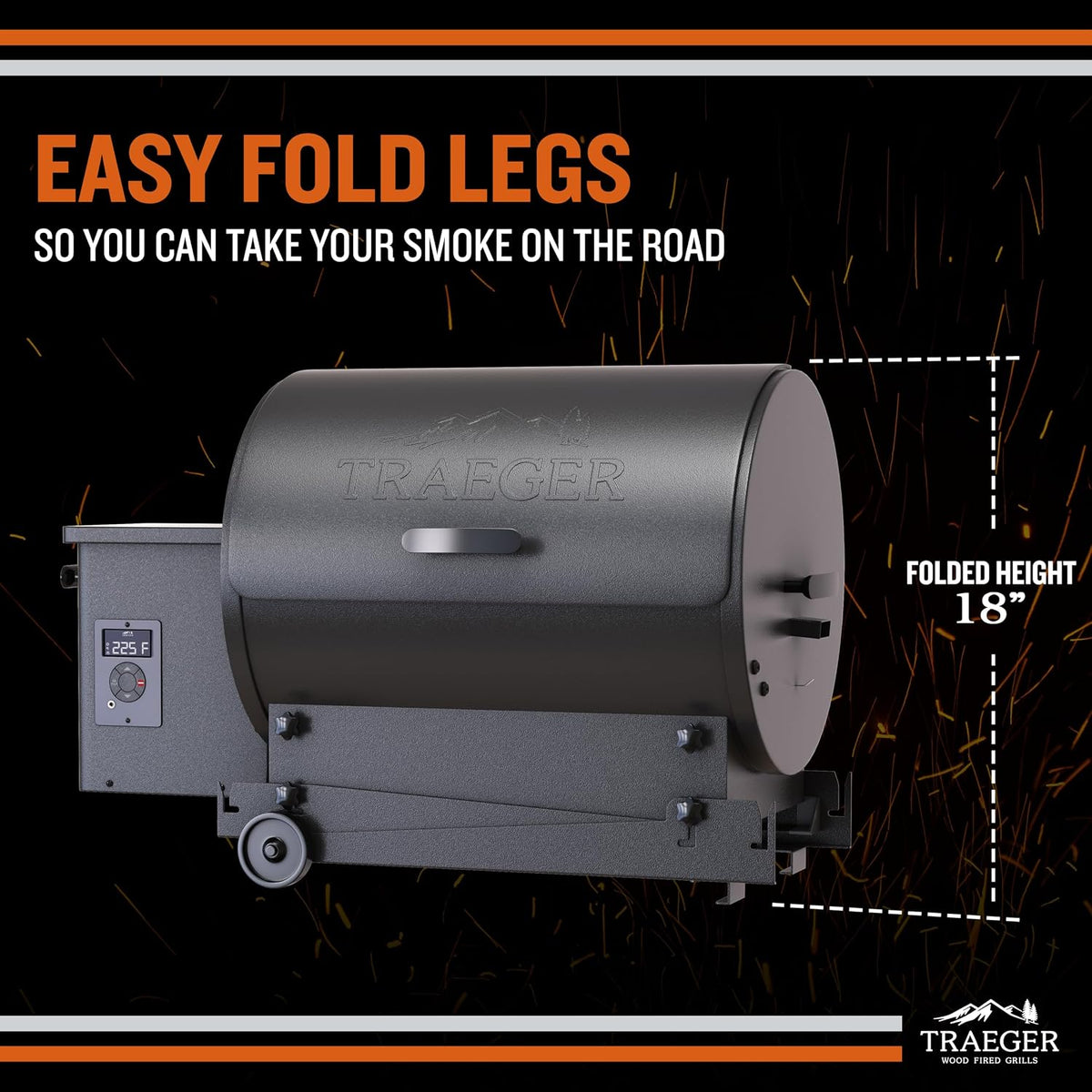 Traeger Tailgater Portable Wood Pellet Grill & Smoker, 300 Sq In