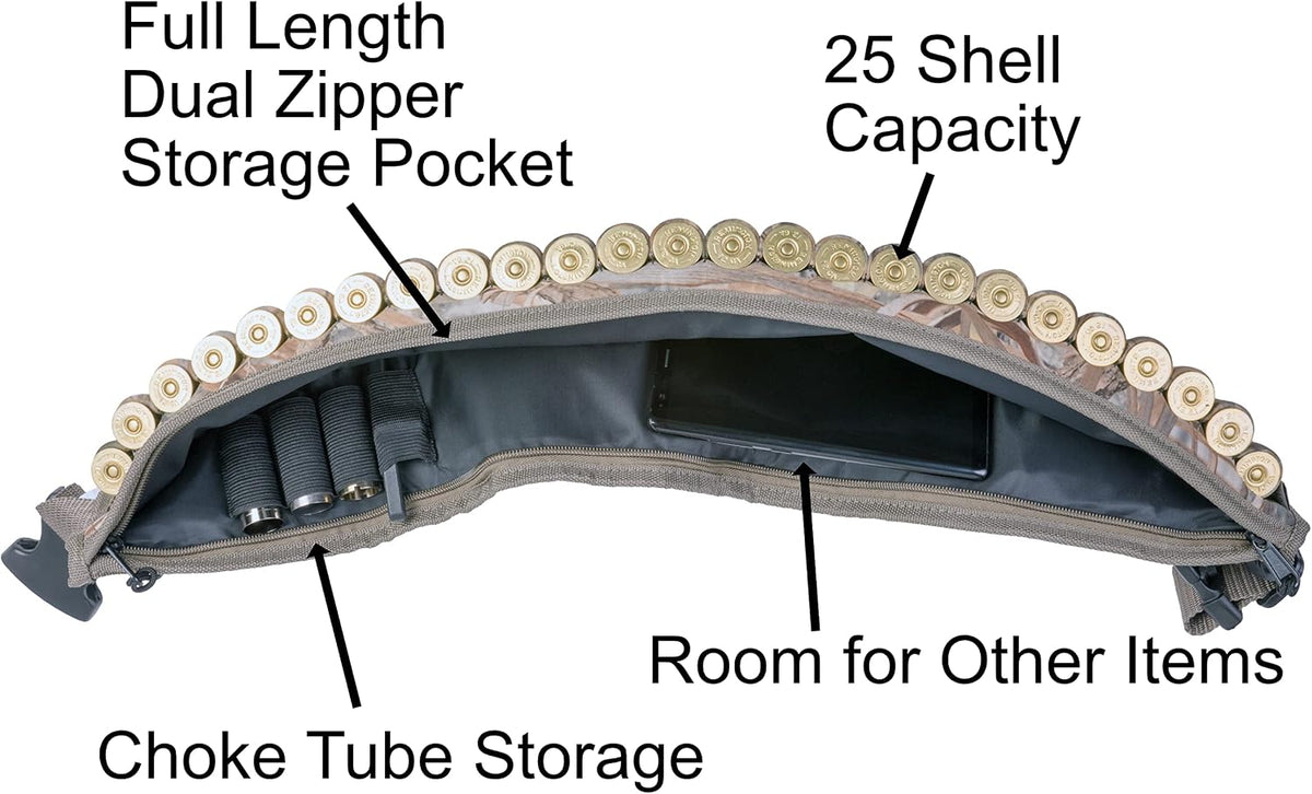 Shell Belt - Adjustable Belt, Zipper Storage Pocket, Camo