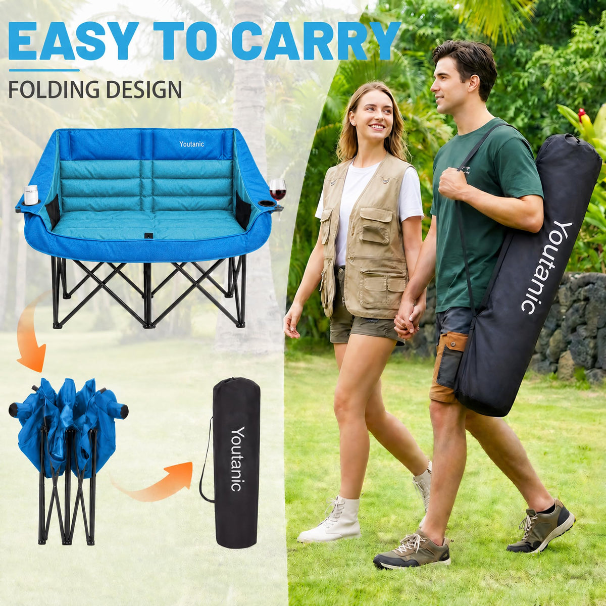 Youtanic Oversized Camping Chair, Portable Folding Camping Chairs