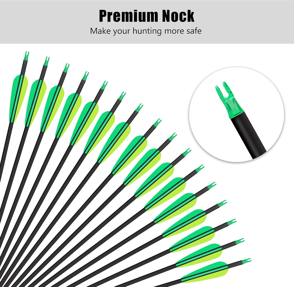 14 Pack 30" Archery Carbon Arrows,Practice Hunting Arrow with Removable Tips Shaft Spine 500 Suitable for Recurve Bows