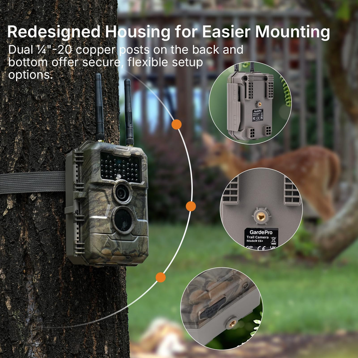 GardePro E6 WiFi Trail Camera, Stable WiFi with External Antenna
