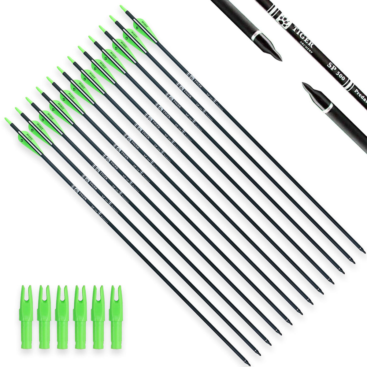 30" Carbon Arrows for Compound Recurve Bow Hunting Target