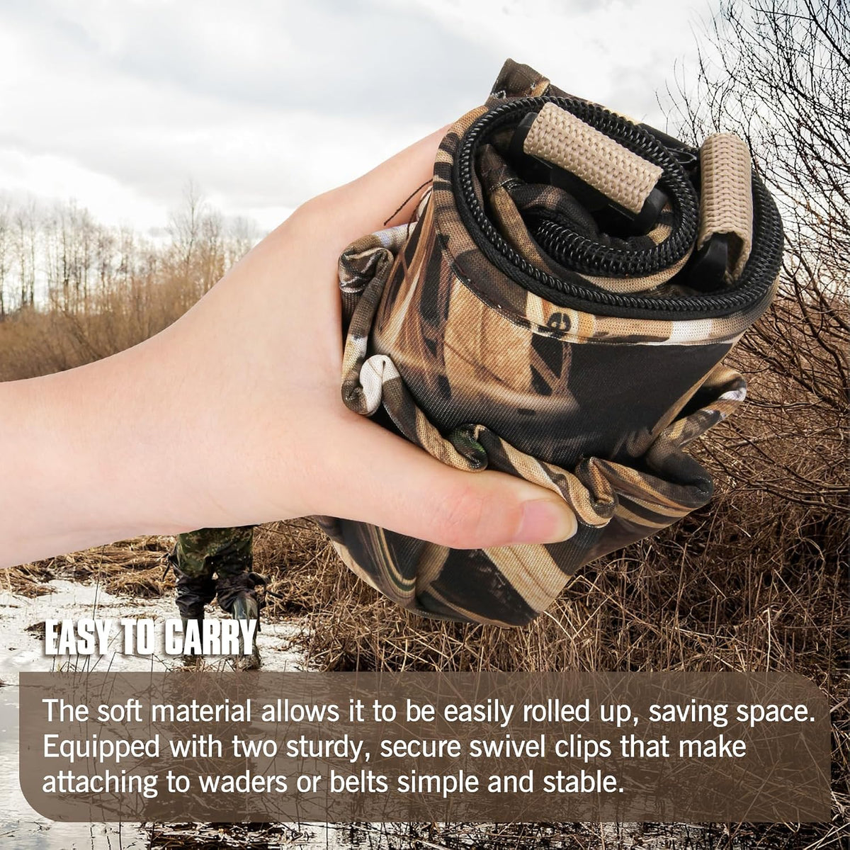 Waders Shell Holder with 24 Loops and 1 Big Pocket, Camo Wader Shell Clip for Hunting