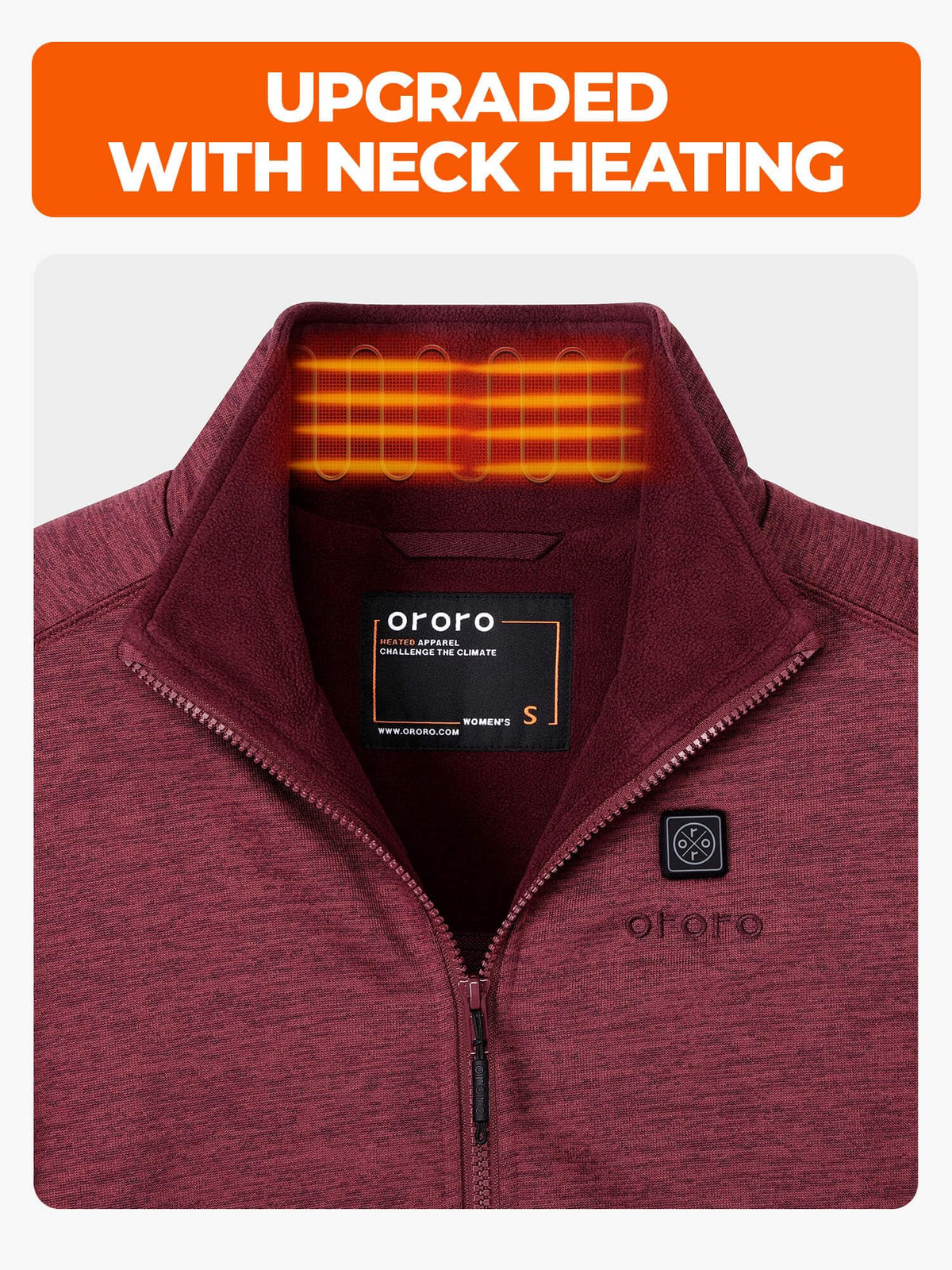 ORORO Women’s Heated Fleece Jacket, Lightweight 4-Zone Heating Layer