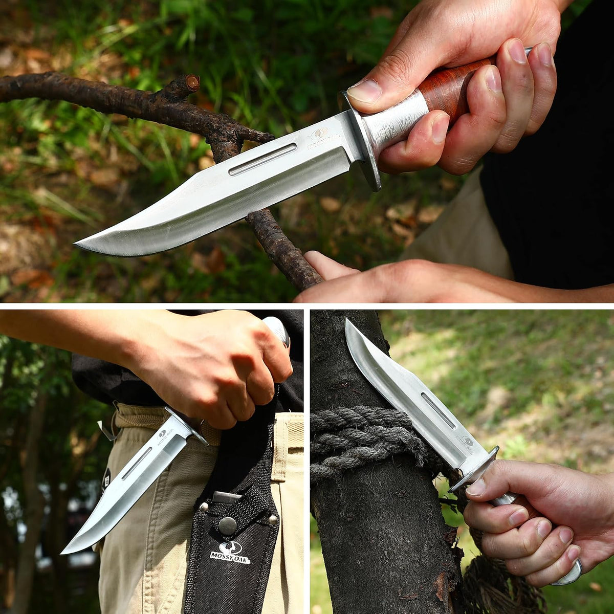 Mossy Oak 2-Piece Fixed Blade Bowie Knife Set with Sheath