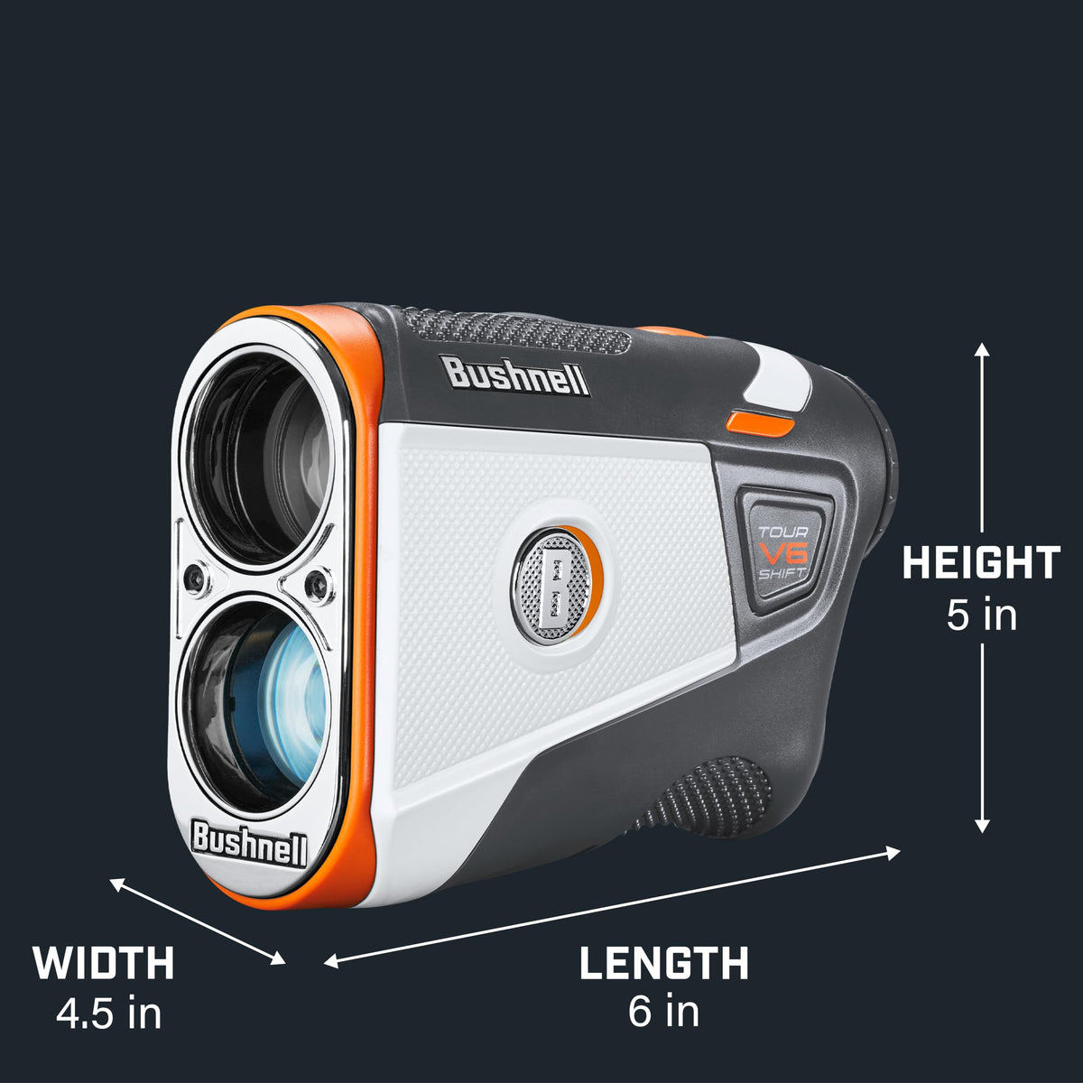 Bushnell Golf Tour V6 Shift Laser Rangefinder with Slope Compensation, 1300-Yard Range, Flag Lock Vibration, Magnetic Cart Mount, 6X Magnification, Waterproof – Tournament Legal