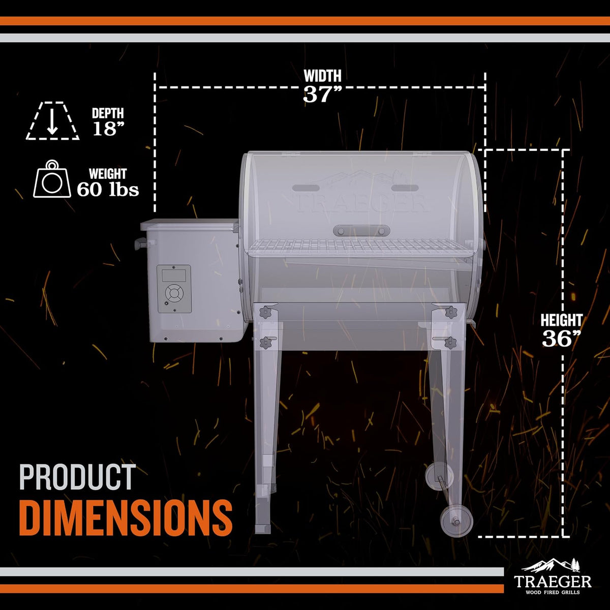 Traeger Tailgater Portable Wood Pellet Grill & Smoker, 300 Sq In