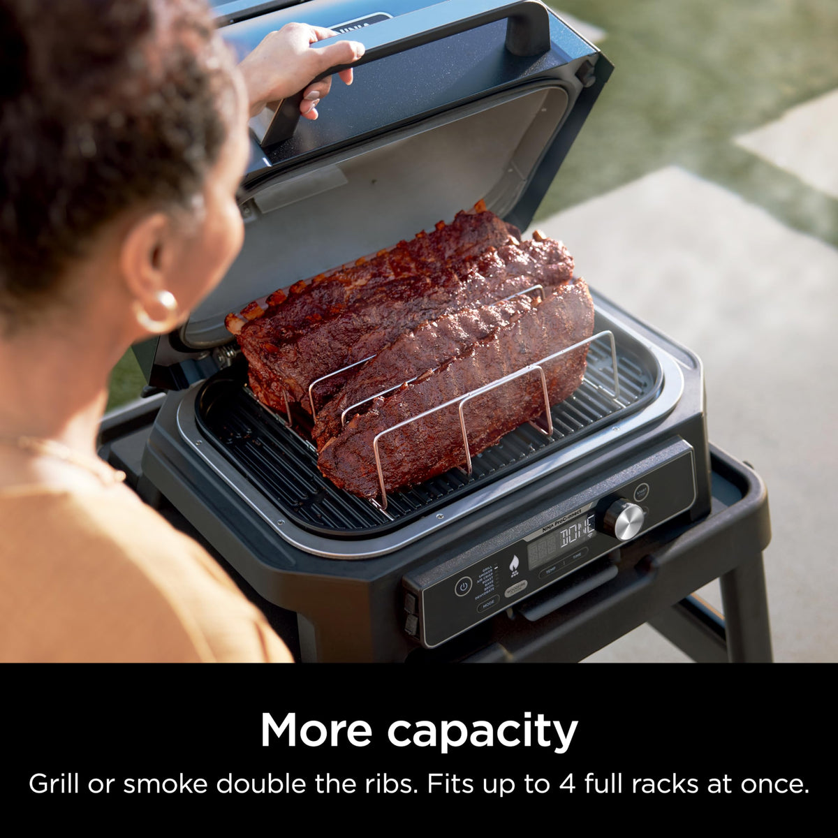 Ninja Woodfire ProConnect Premium XL Outdoor Grill & Smoker, Black & Gold