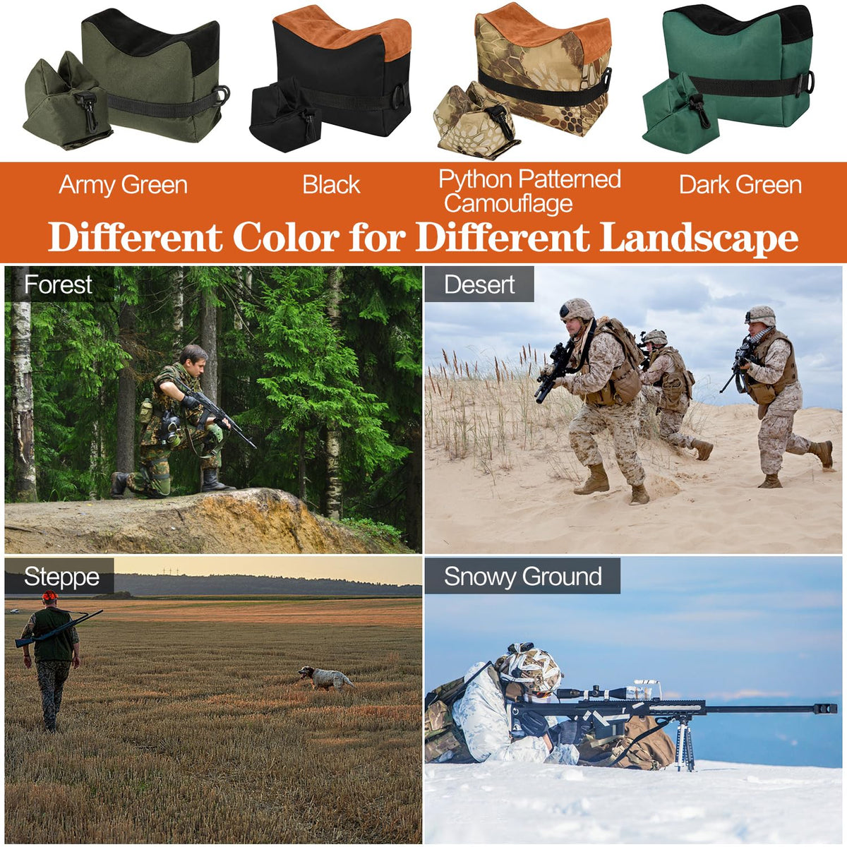 Rest Bags, Unfilled Rest Front & Rear Support Sandbag Stand Holders (Bags Come unfilled)