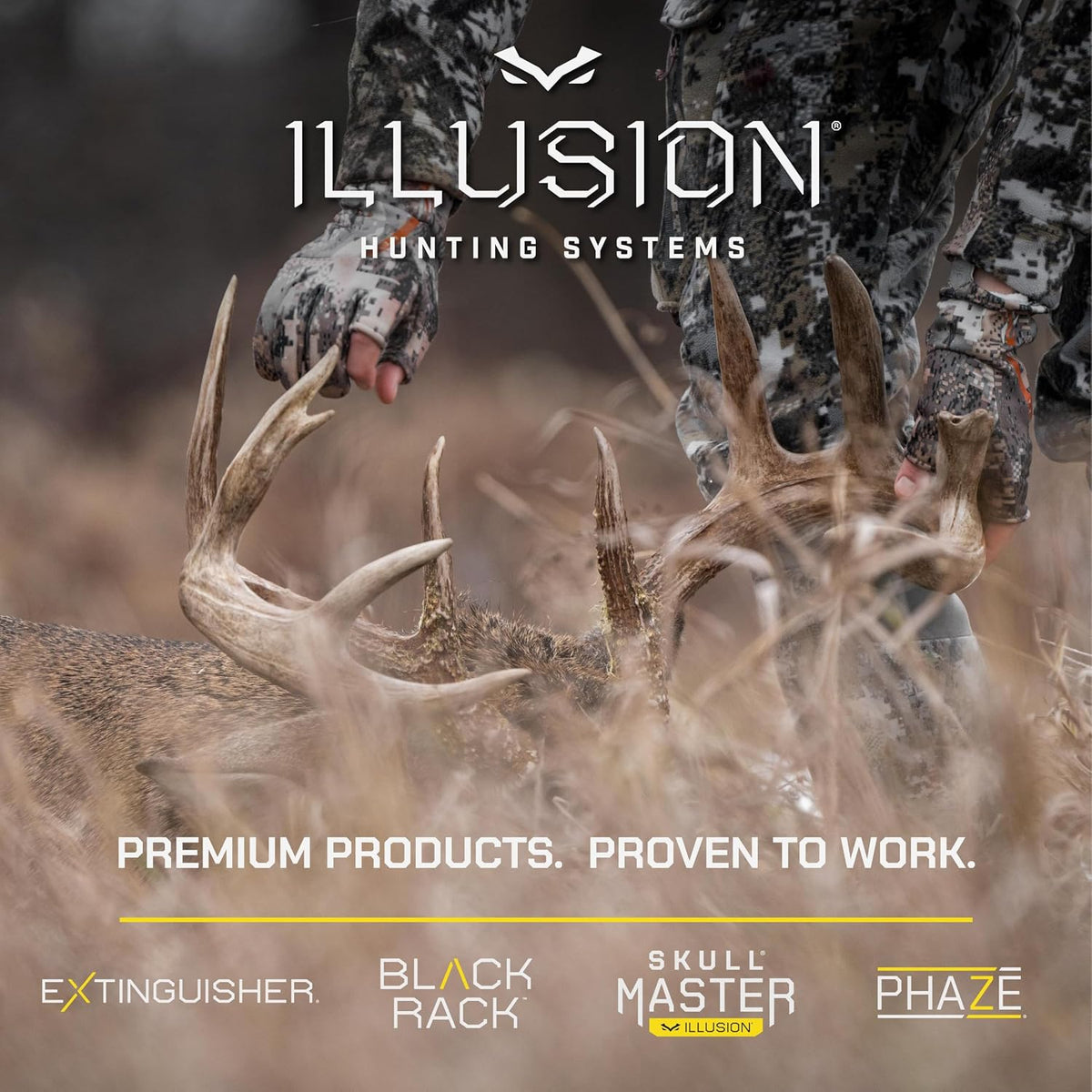 Black Rack Rattling System by Illusion | Rattling Antlers | Rattling Horns | Deer Call | Bone-Core Technology