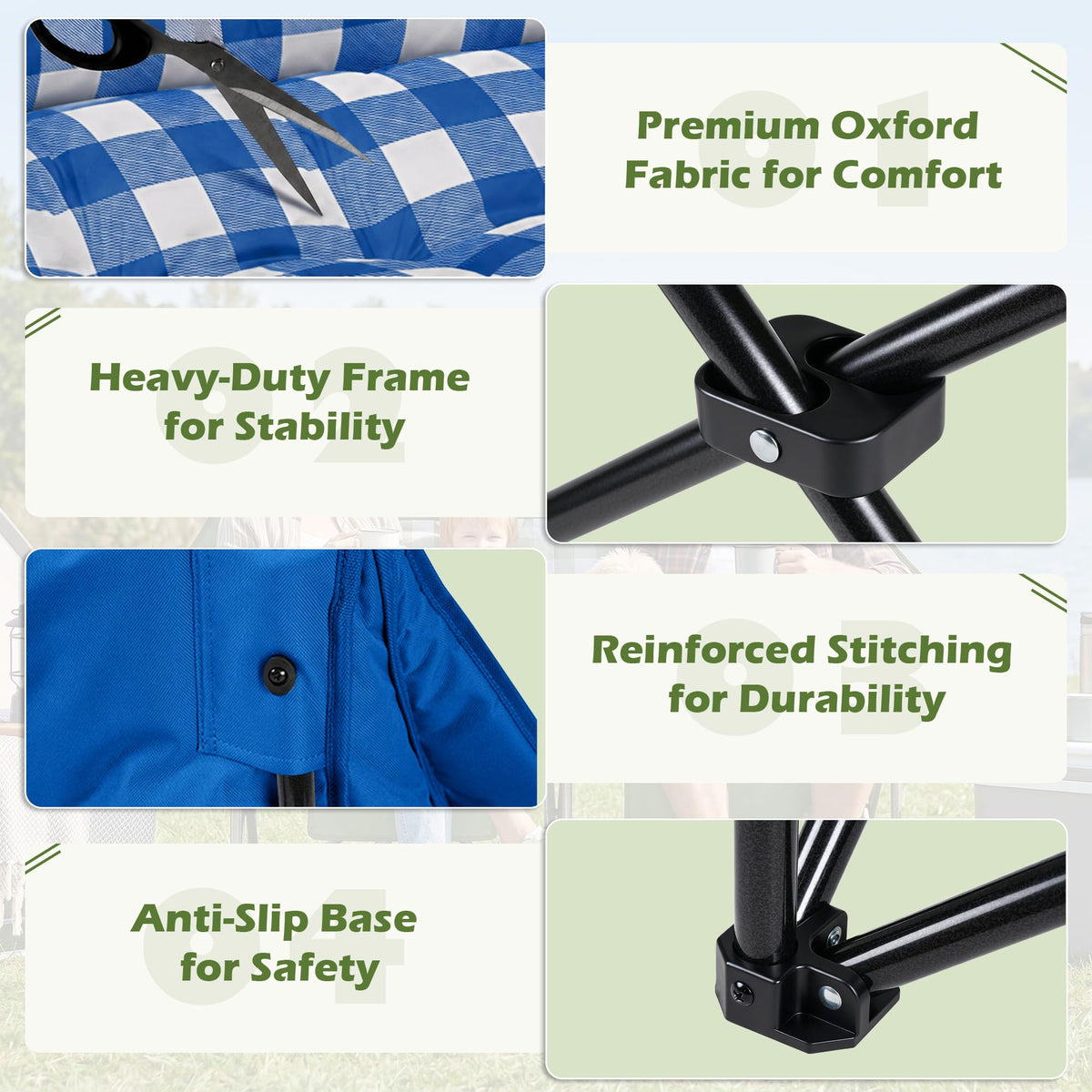 Youtanic Oversized Camping Chair, Portable Folding Camping Chairs