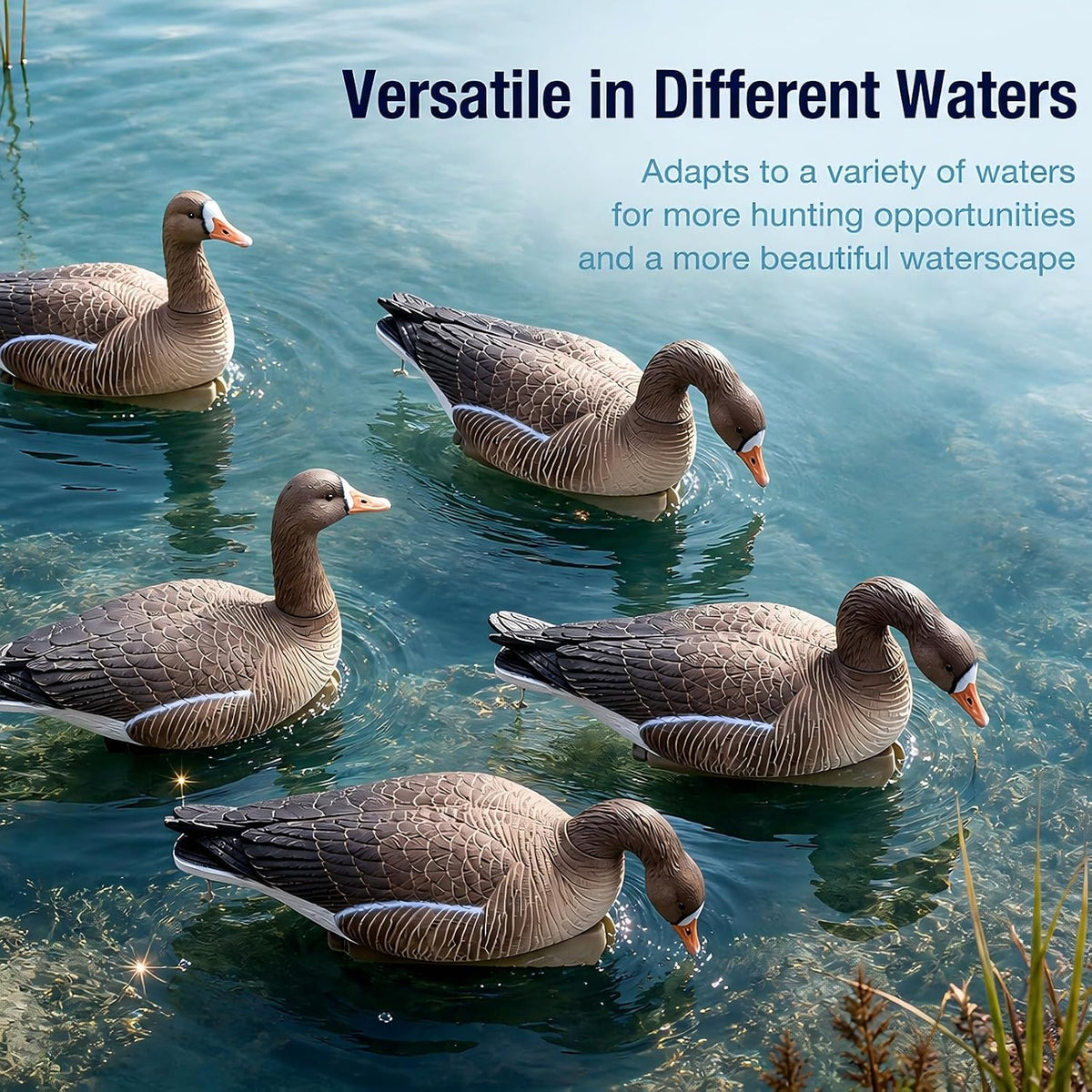 Heerweiyi Goose Decoys Pack of 6, Popular New Material EVA Collapsible Plastic Goose Hunting Decoys, Goose Decoys, Easy to Carry and Use, Cost Effective