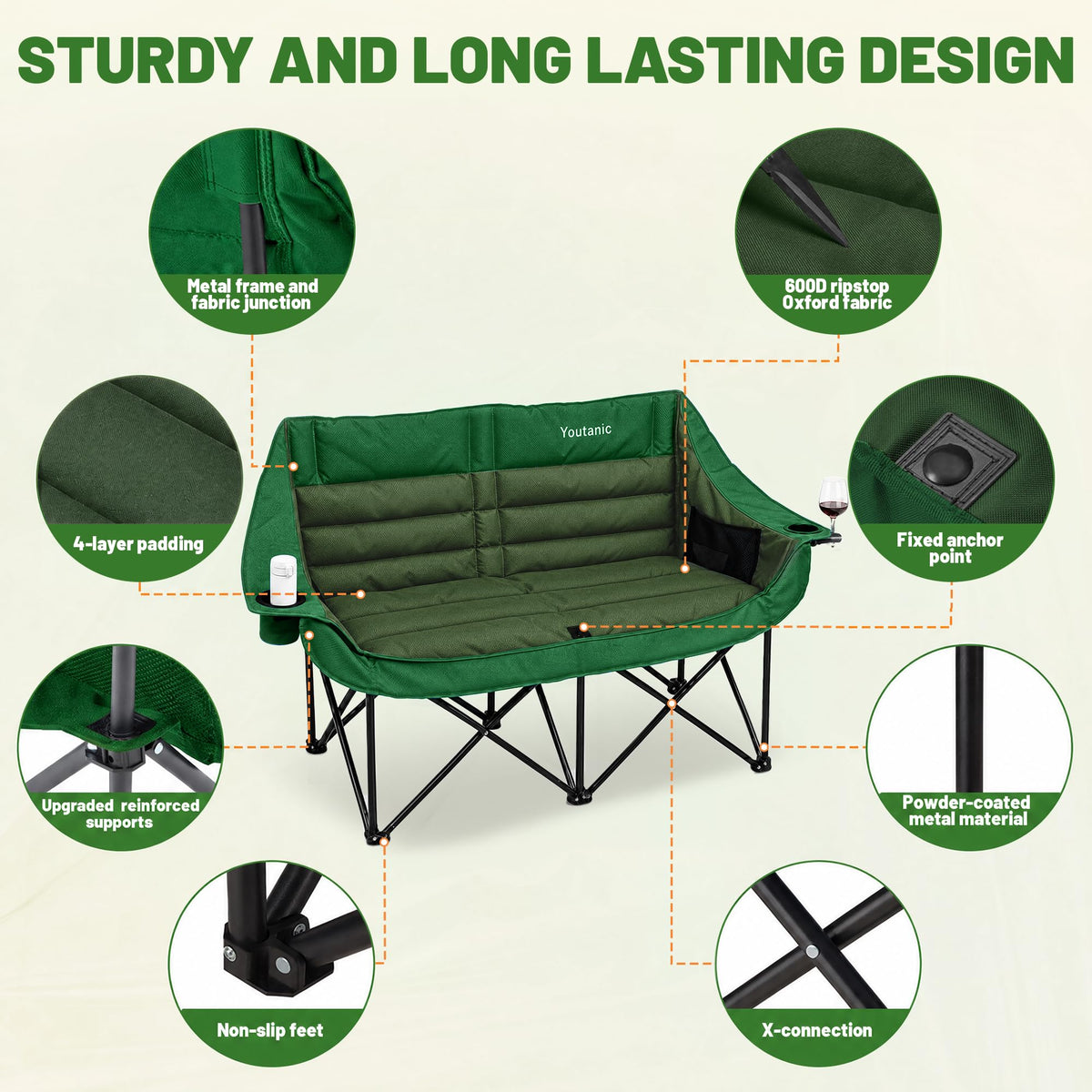 Youtanic Oversized Camping Chair, Portable Folding Camping Chairs