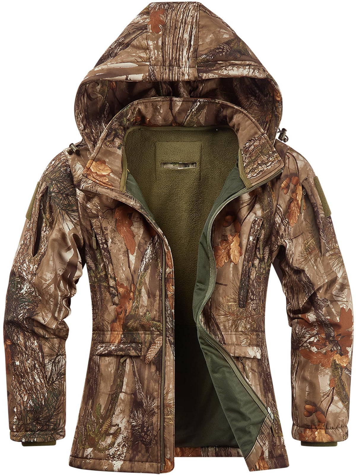 NEW VIEW Womens Hunting Clothes, Upgraded Ultra-Quiet Water Resistant Camo Hunting Jacket for Duck Waterfowl Deer Hunting